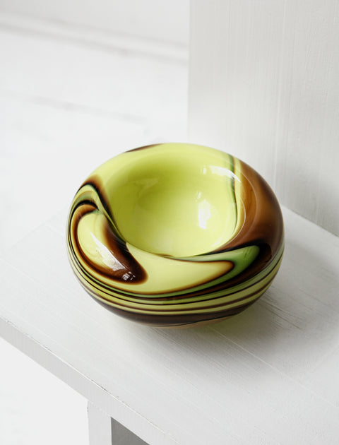 Found by Neighbour Swirl Glass Bowl Lemon and Cocoa Large