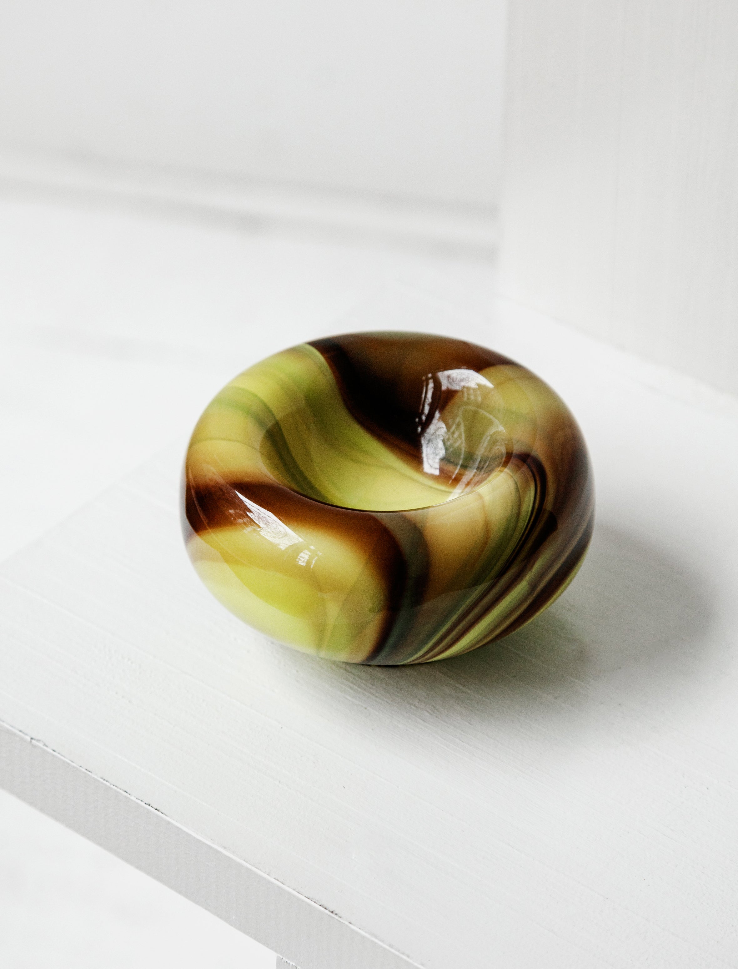 Found by Neighbour Swirl Glass Bowl Lemon and Cocoa Small