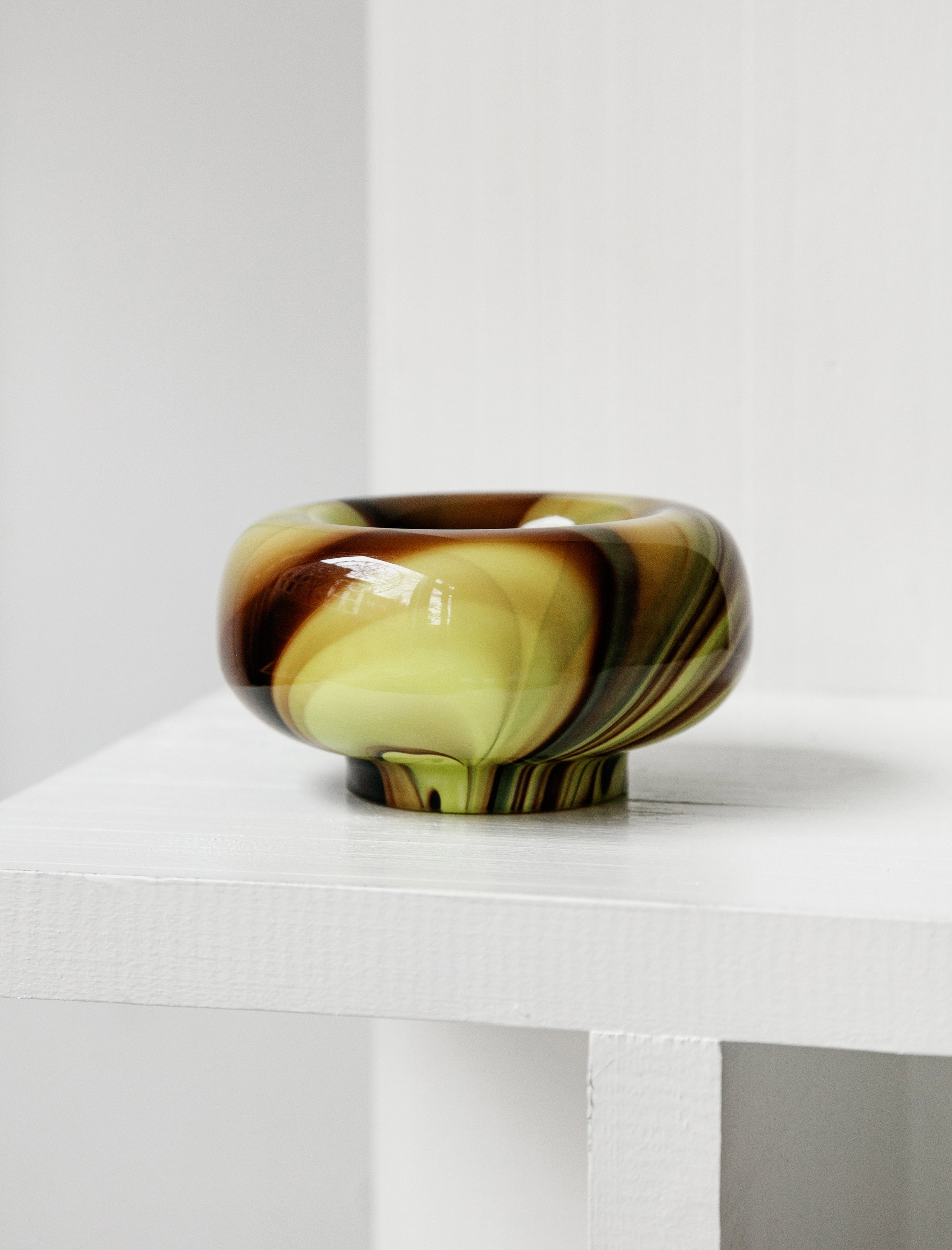 Found by Neighbour Swirl Glass Bowl Lemon and Cocoa Small