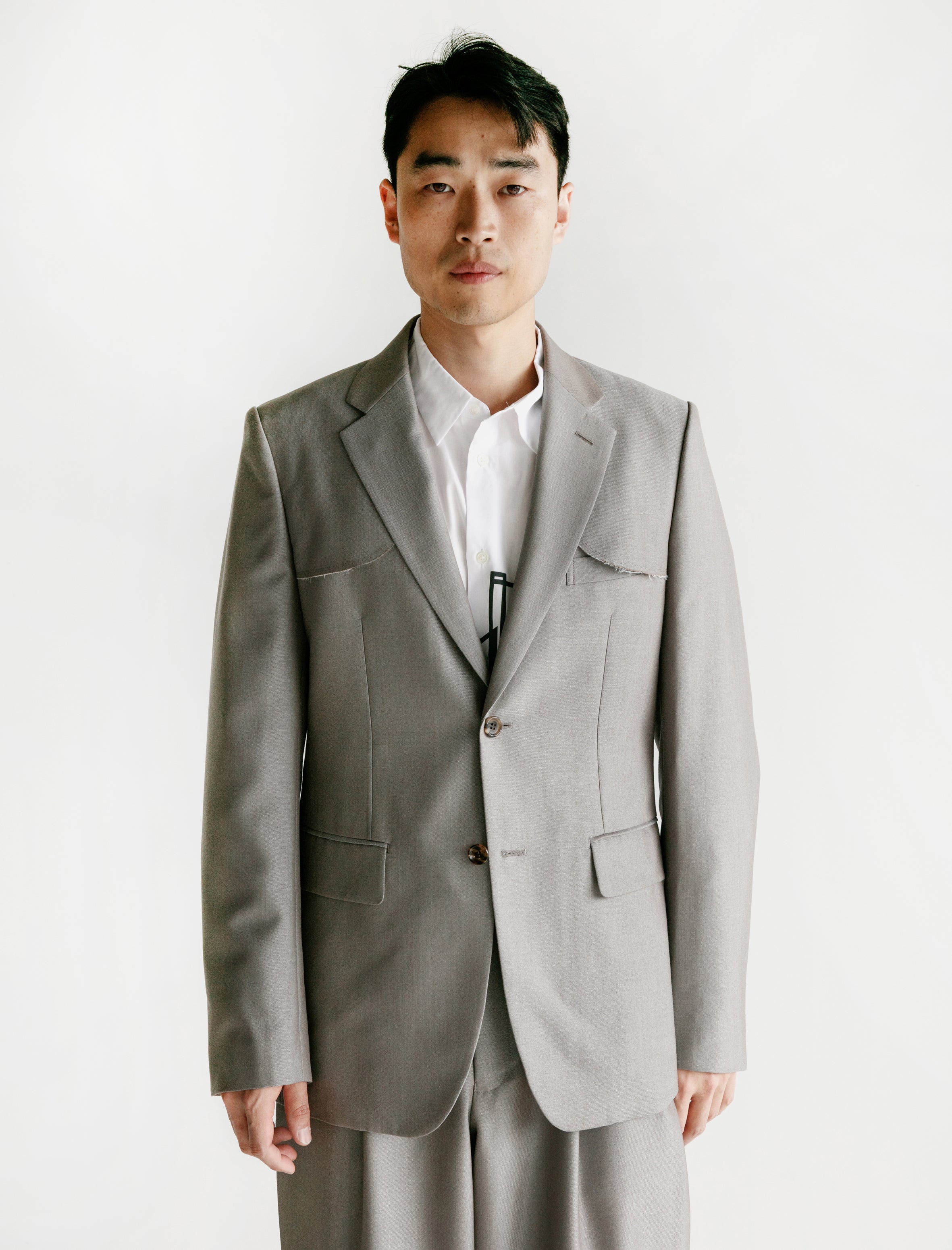 Comme des Garçons Homme Deux Wool Mohair Sharkskin Jacket Sand