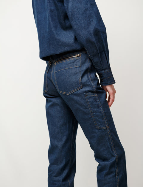 Lemaire Fitted Denim Pants Jean Blue