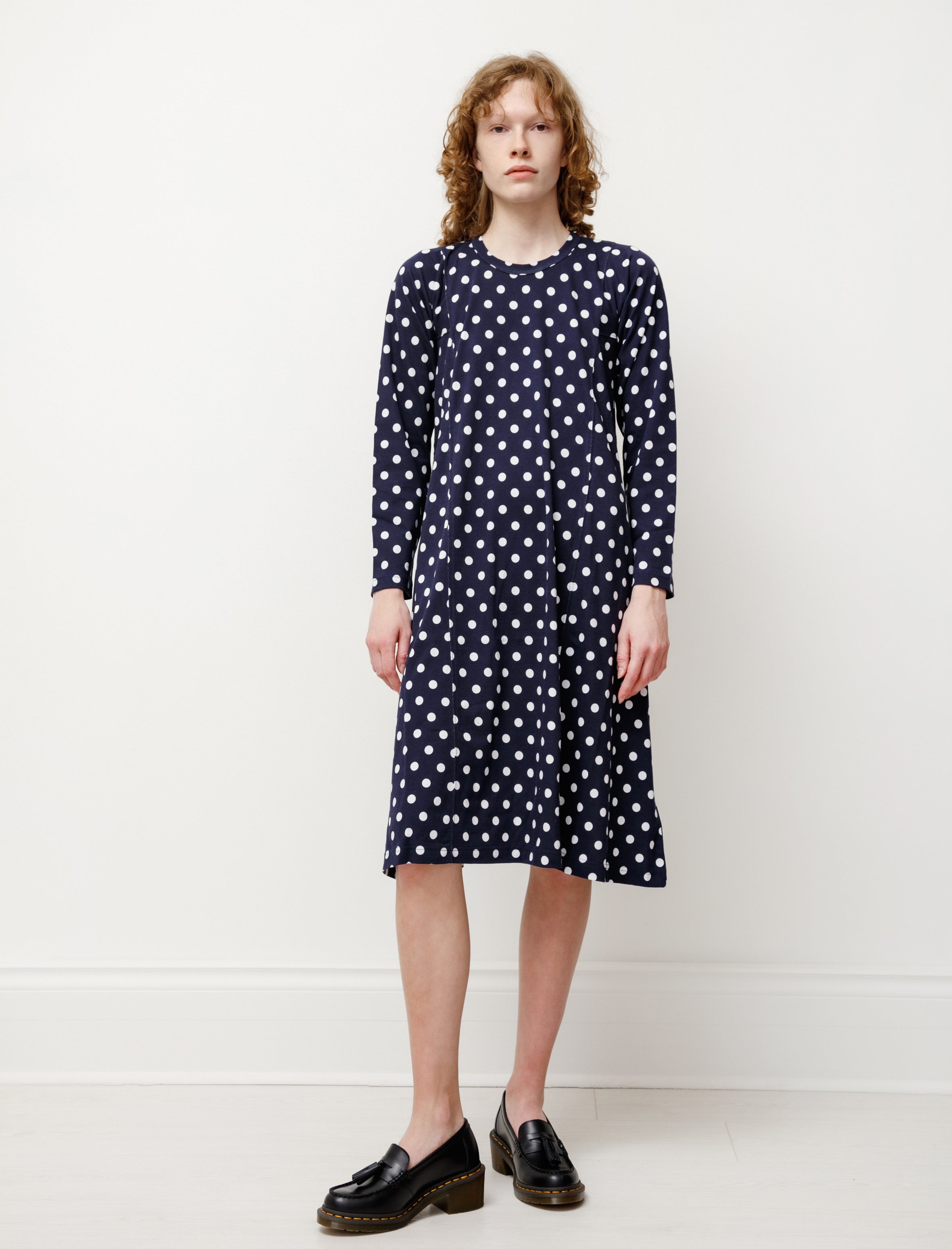 Comme des Garçons Comme des Garçons Panelled Polka Dot Jersey Dress