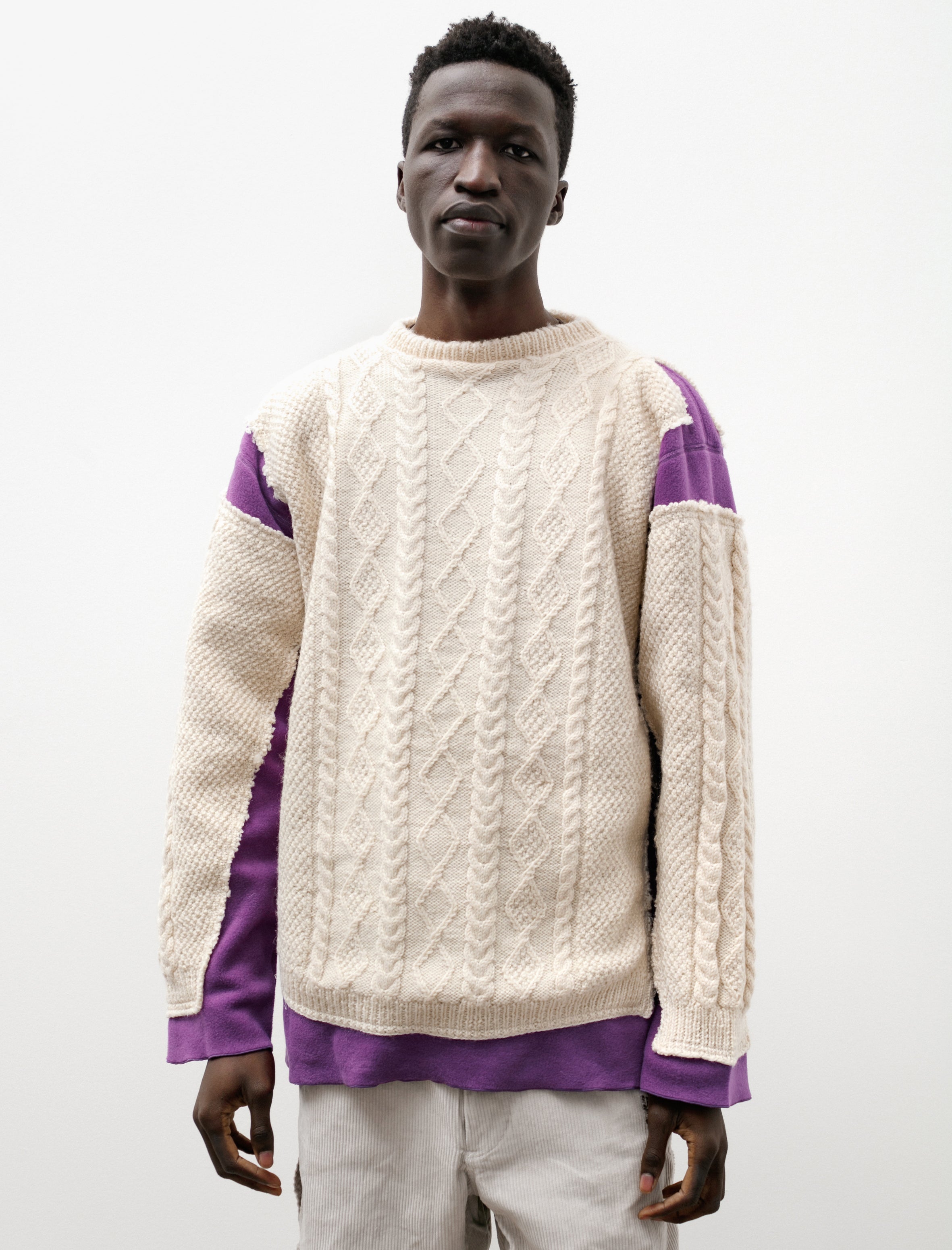 Needles Rebuild Fishermans Covered Sweater Purple