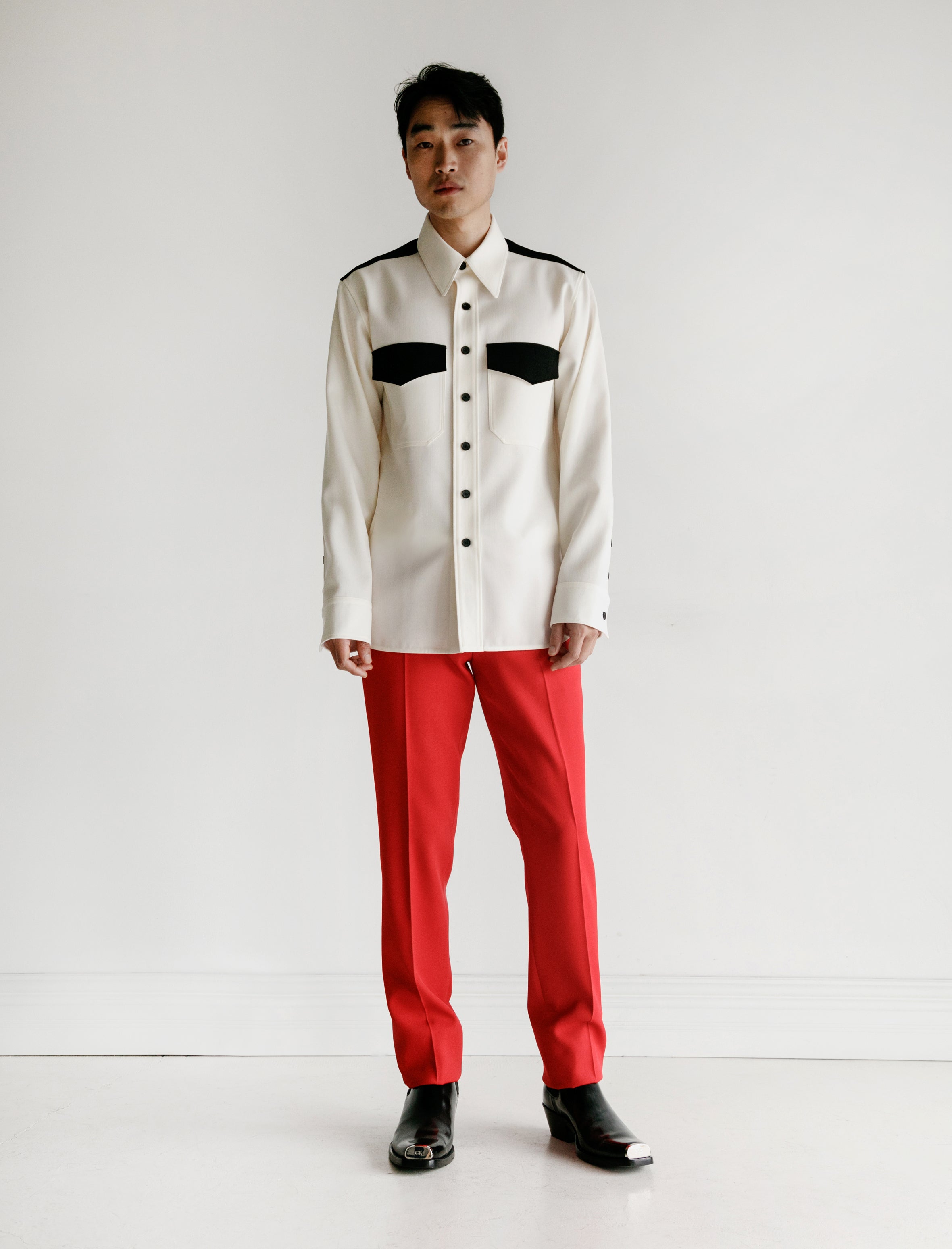 CALVINKLEIN205W39NYC Uniform Pant with Side Stripe Scarlet