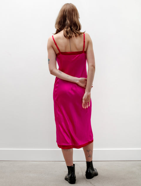 Acne Studios Satin Slip Dress Fuchsia/Red