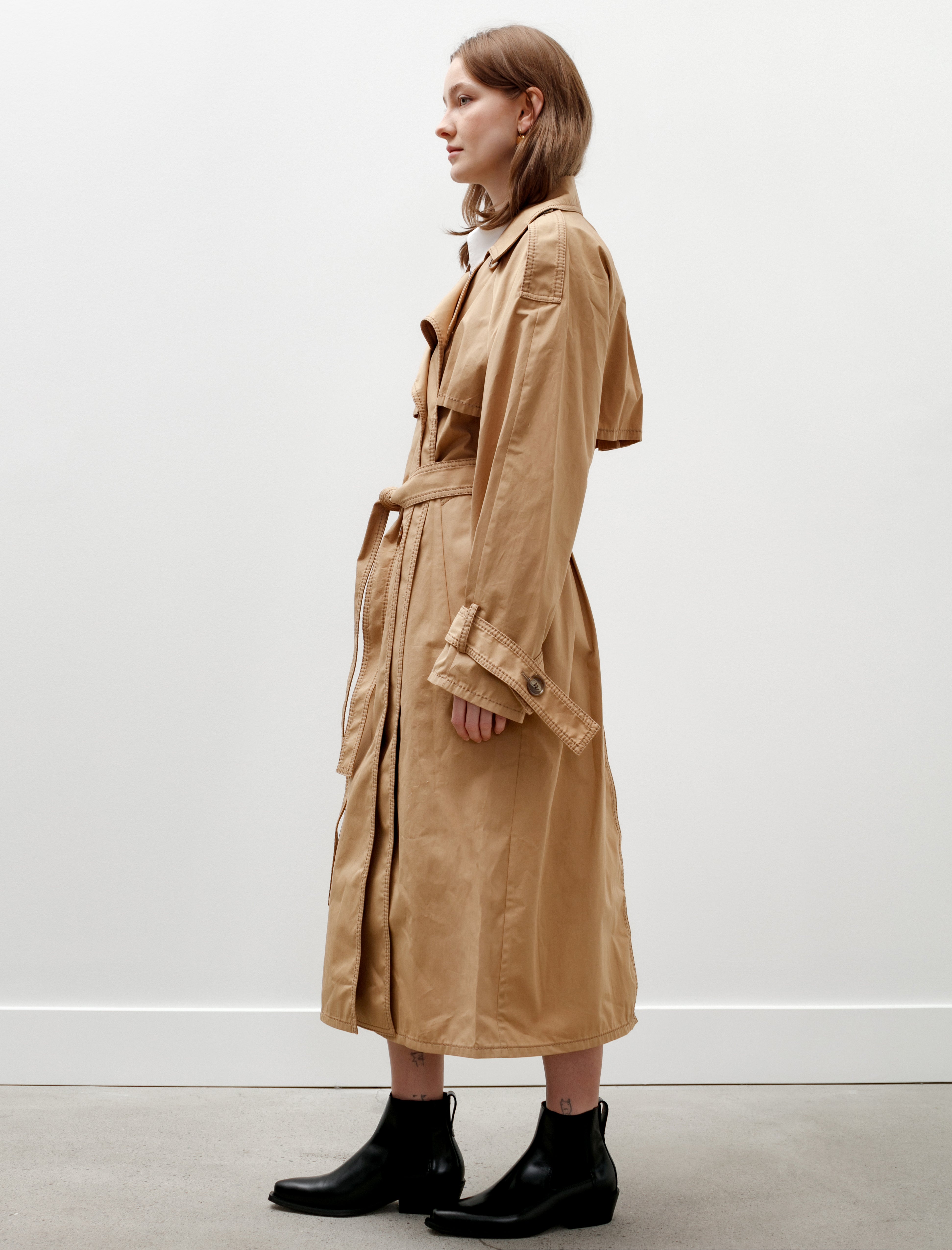 Acne Studios Capelet Trench Coat Khaki Beige
