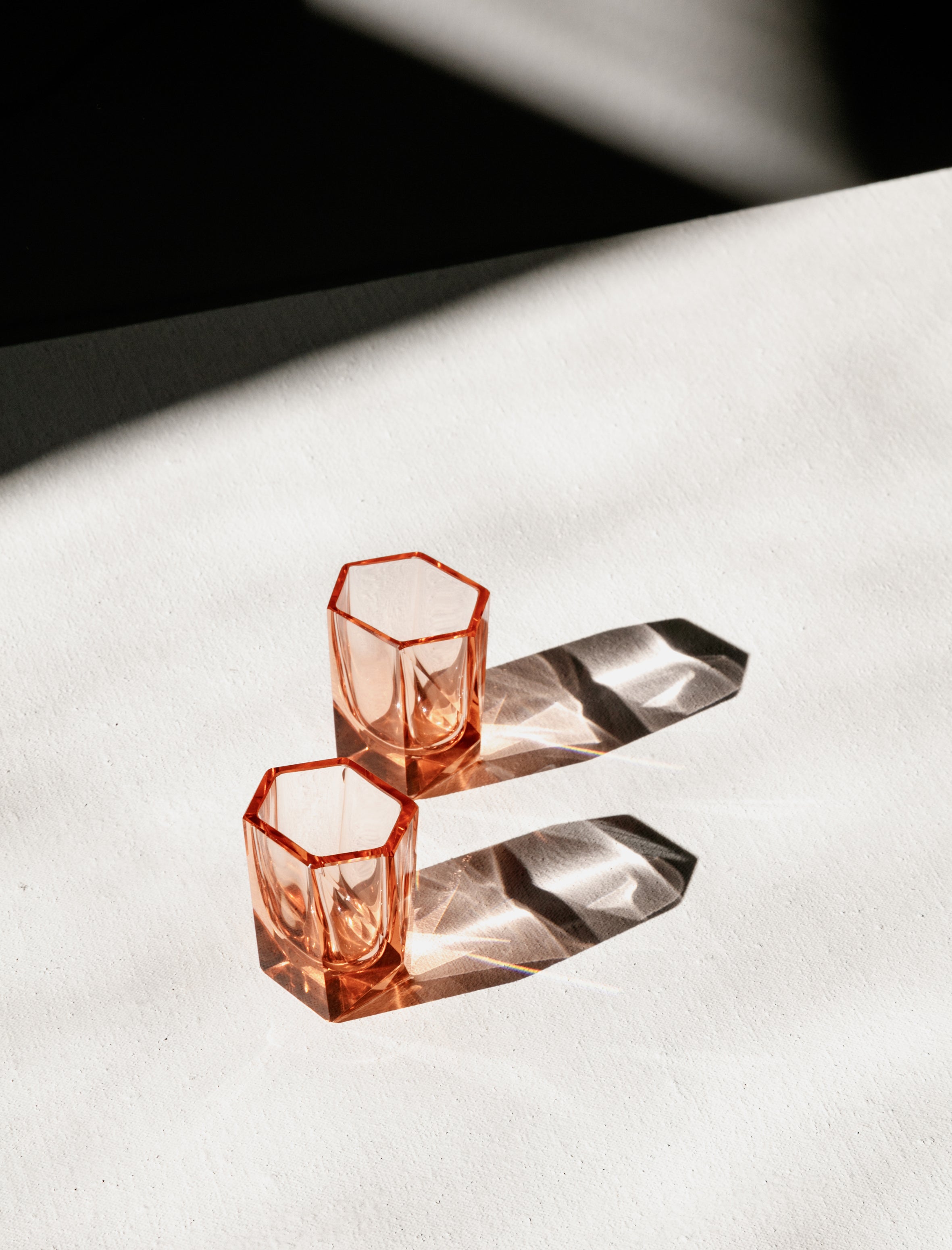 Found by Neighbour Faceted Pink Glasses