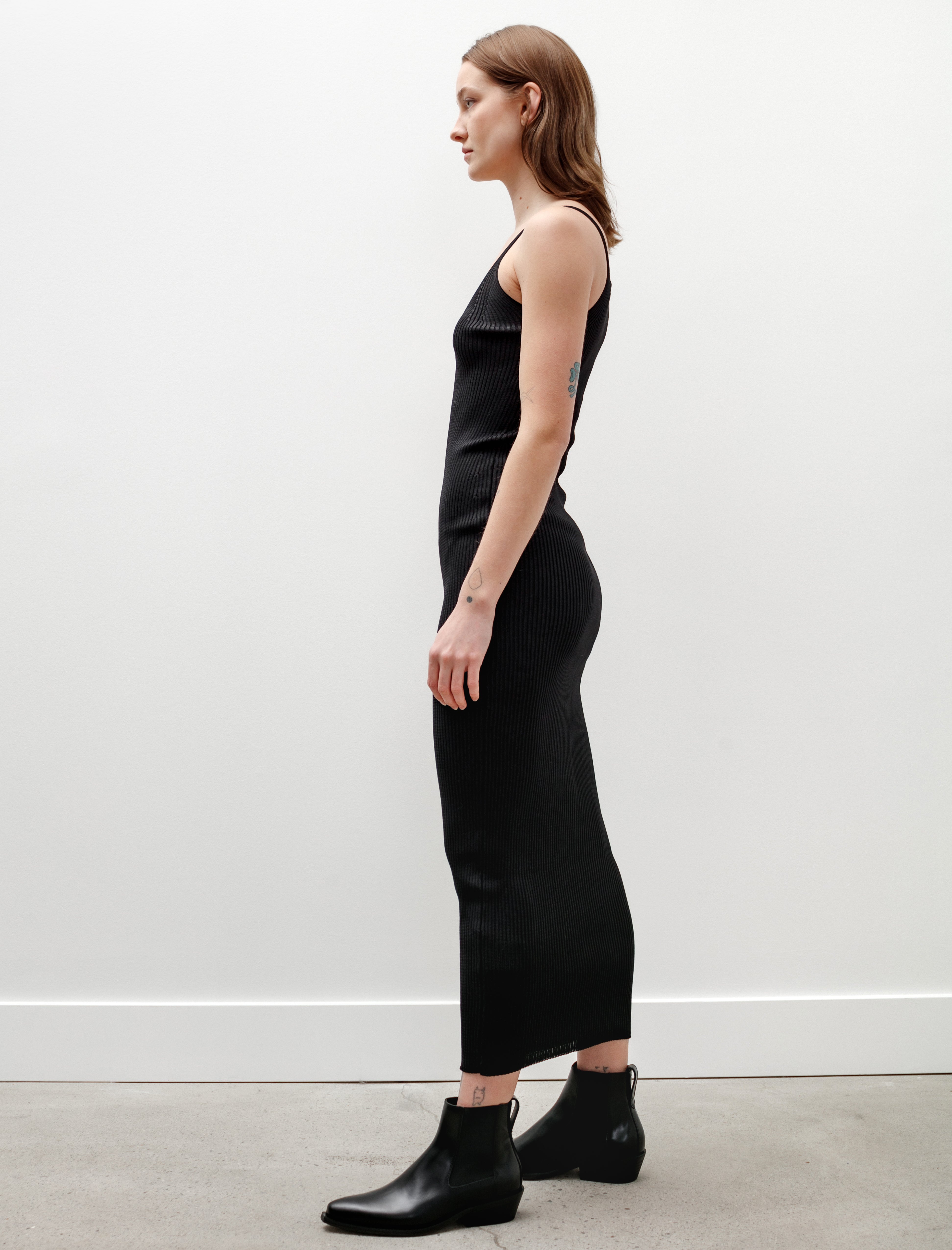 Our Legacy Knitted Singlet Dress Super Black Performance Poly