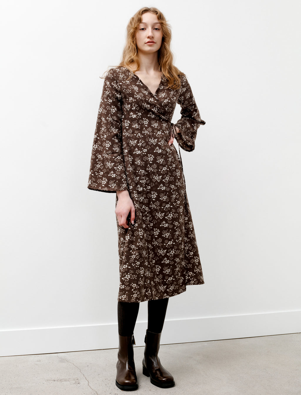 Needles Wrap Dress Wool Viyella Floral – Neighbour