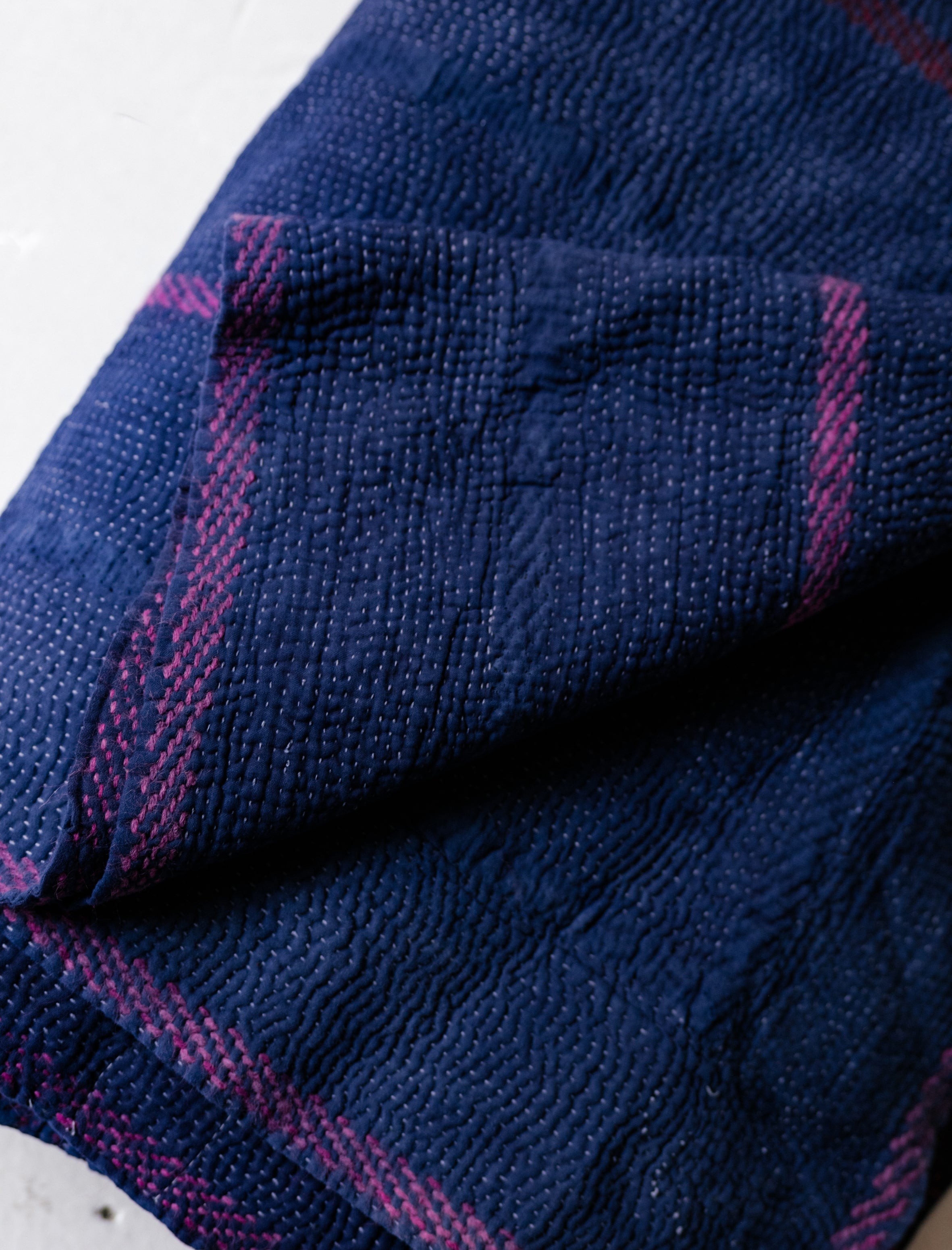 Auntie Oti Indigo Kantha Quilt