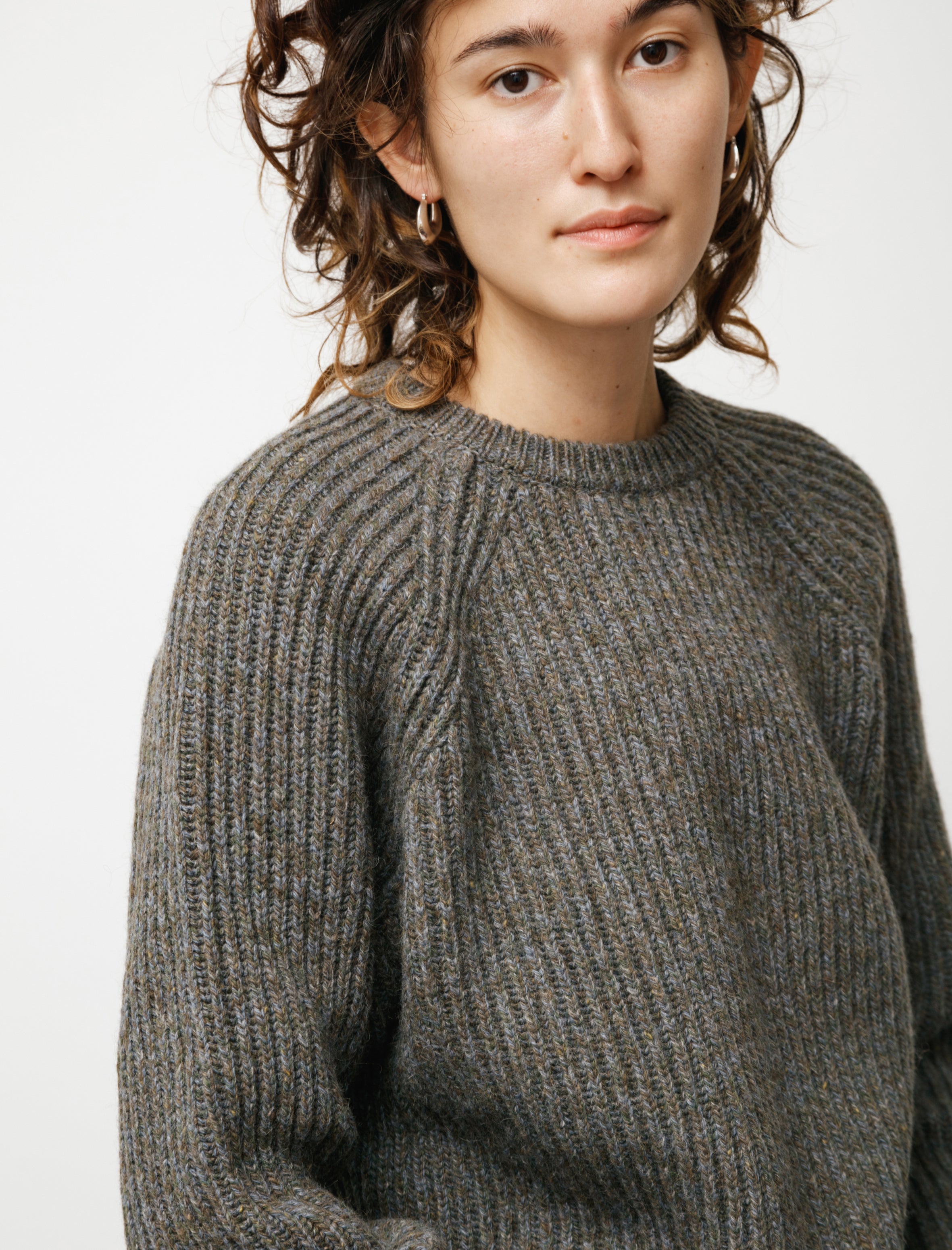 Cristaseya Camelhair Raglan Sweater Blue/Green