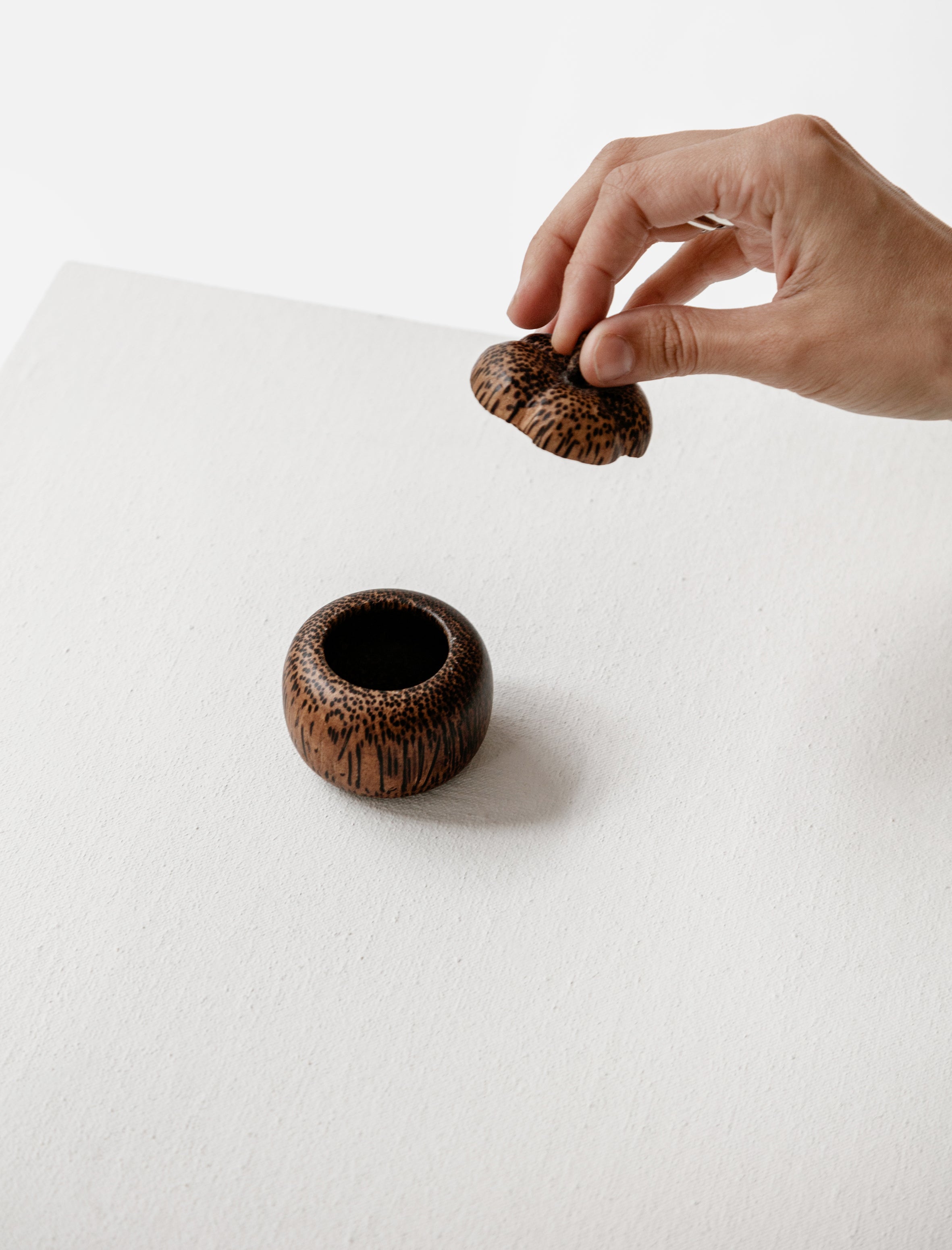 Found by Neighbour Black Palm Wood Gourd Box