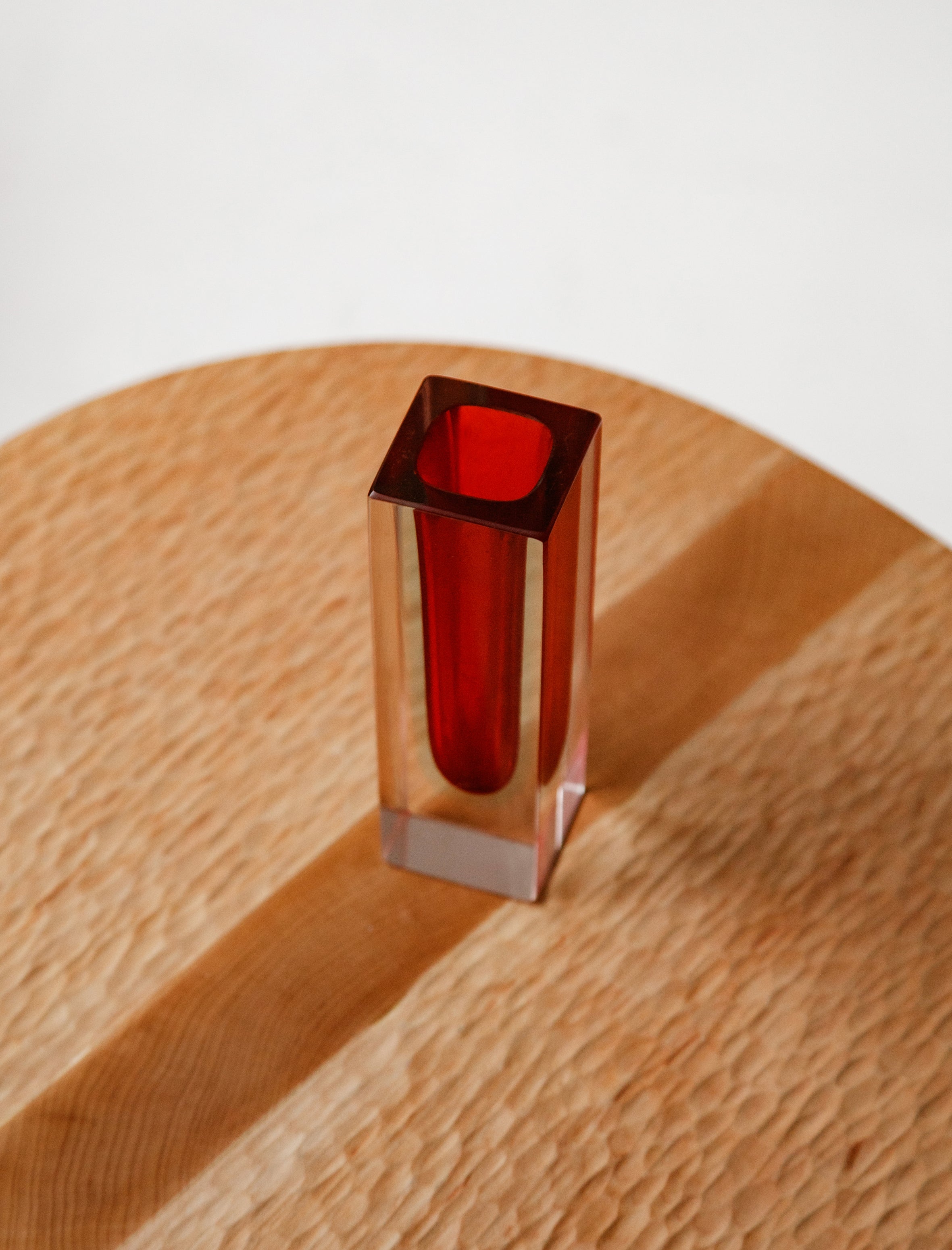 Found by Neighbour Seguso Cut Block Vase Red + Sky