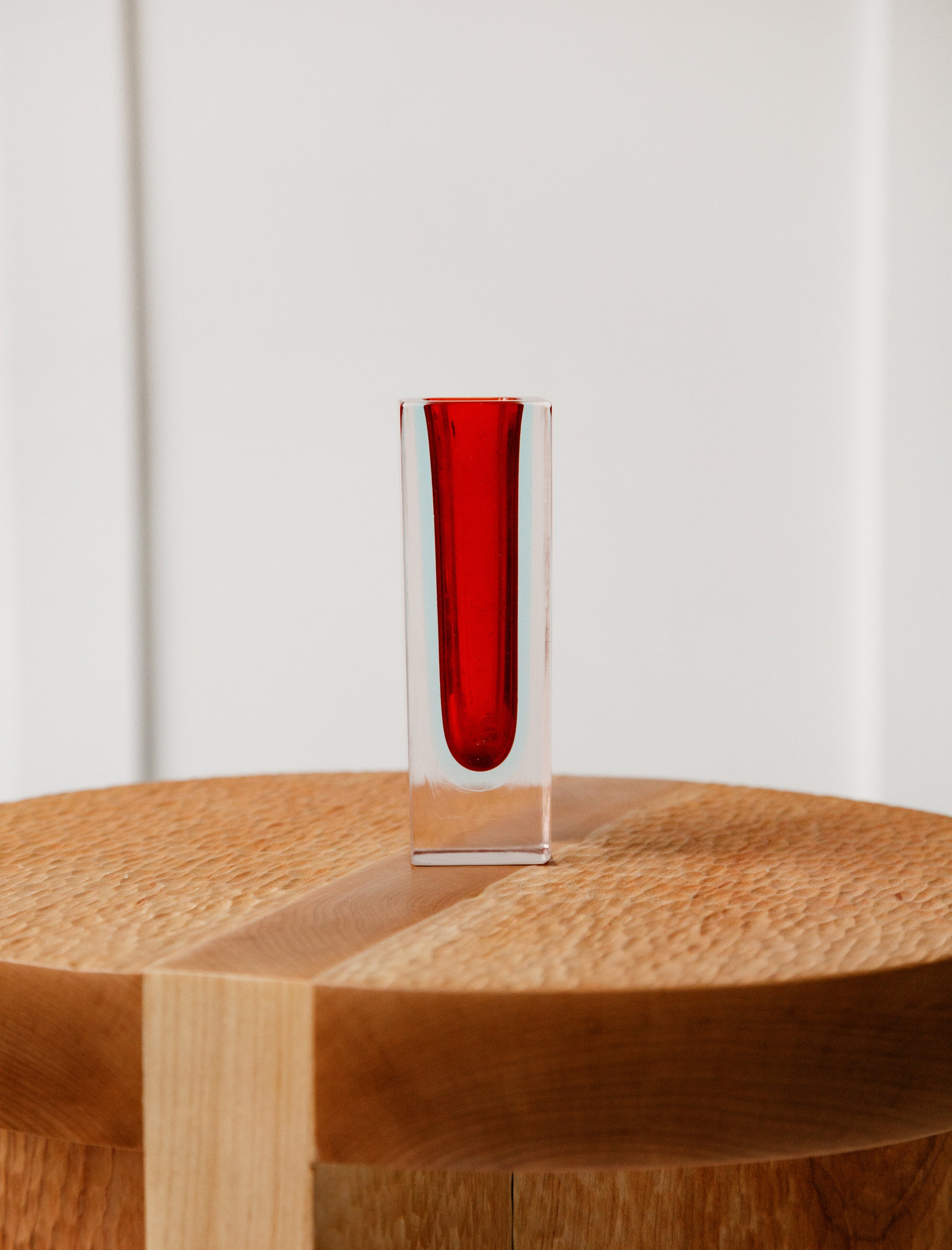 Found by Neighbour Seguso Cut Block Vase Red + Sky