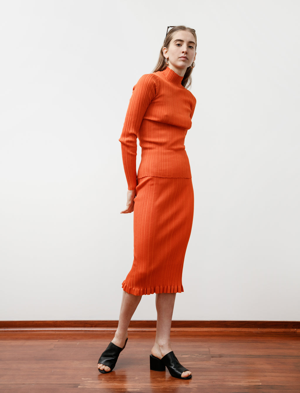 Acne Studios Irregular Rib Cotton Skirt Poppy Red – Neighbour