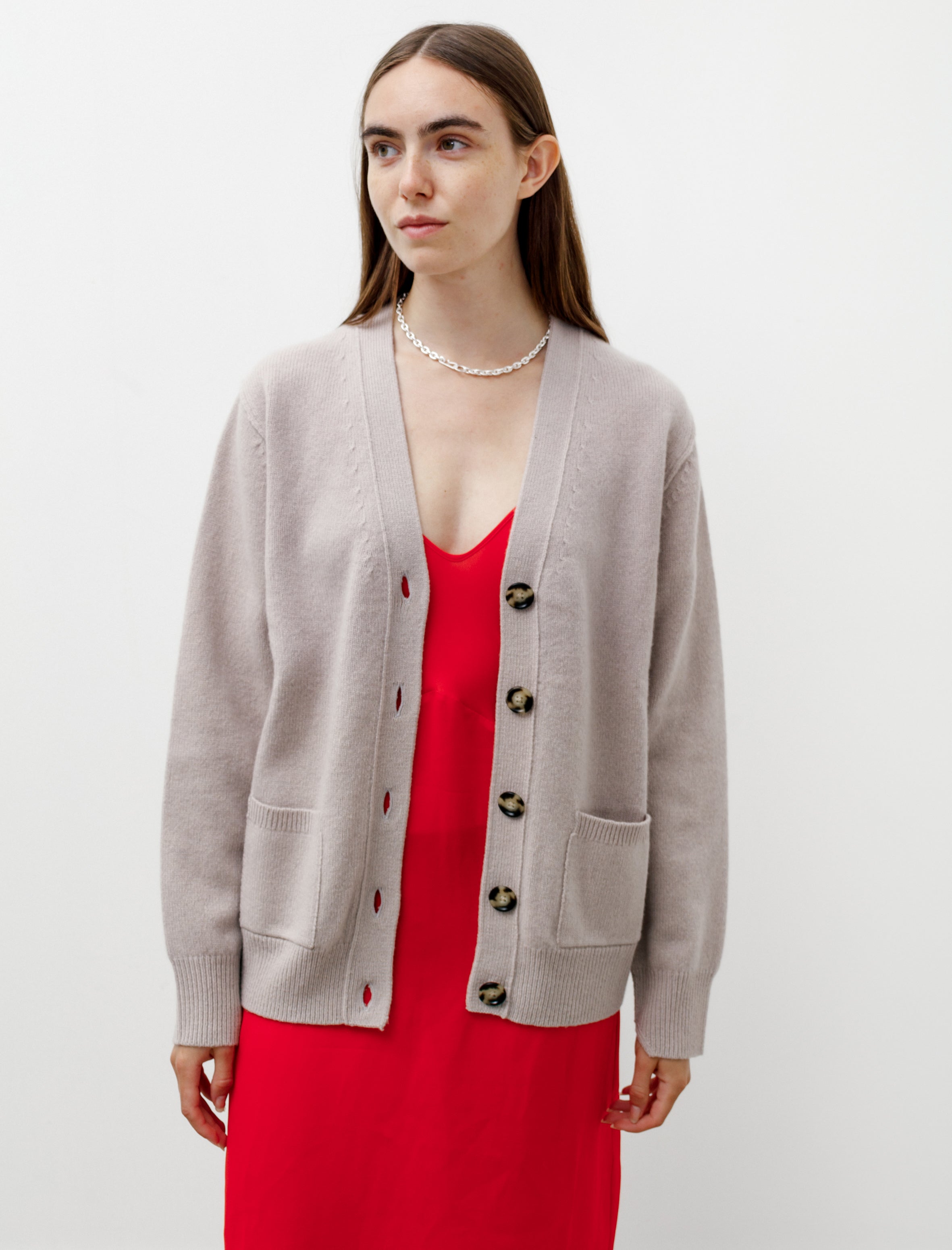 Acne Studios Wool Blend Cardigan Cold Beige