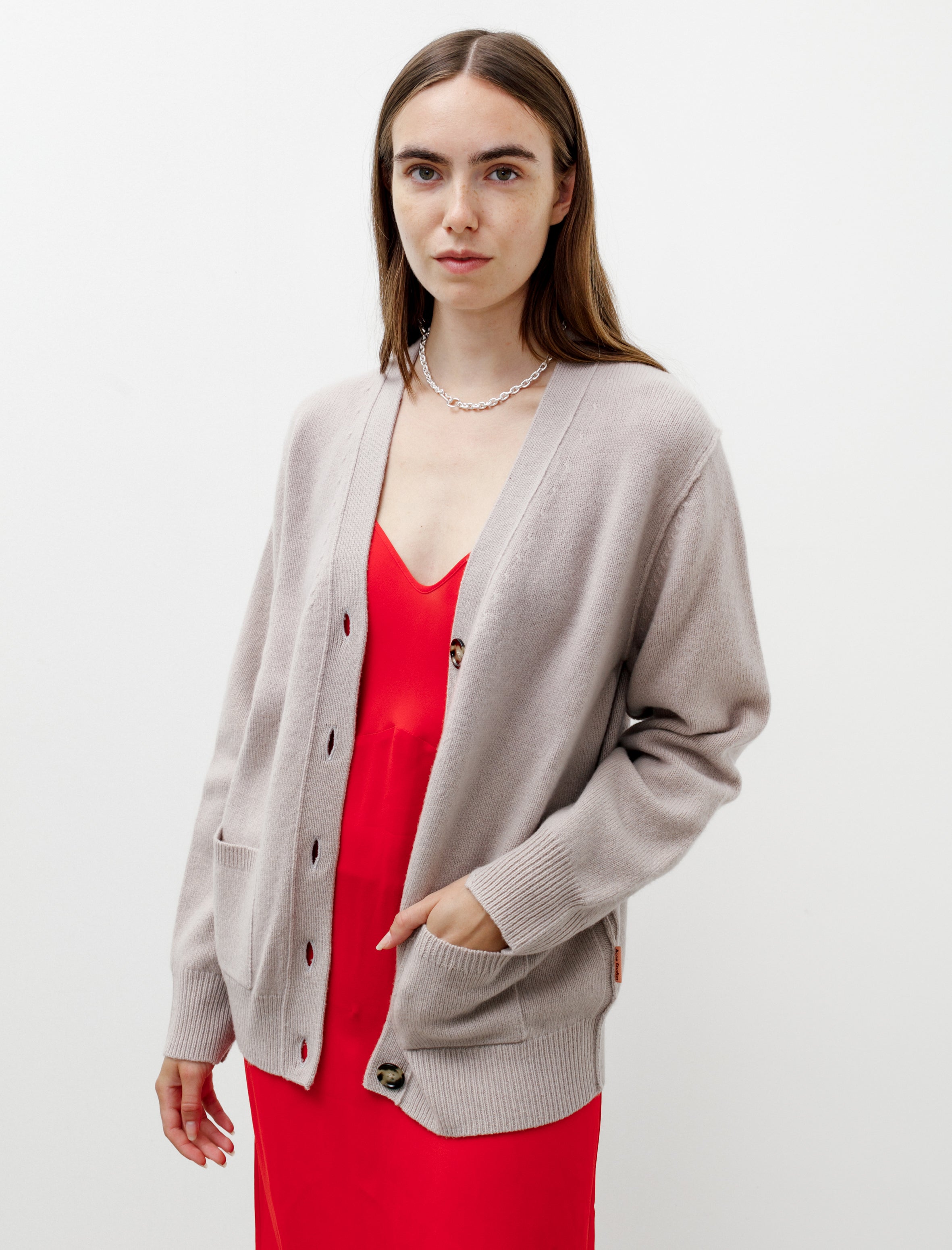 Acne Studios Wool Blend Cardigan Cold Beige