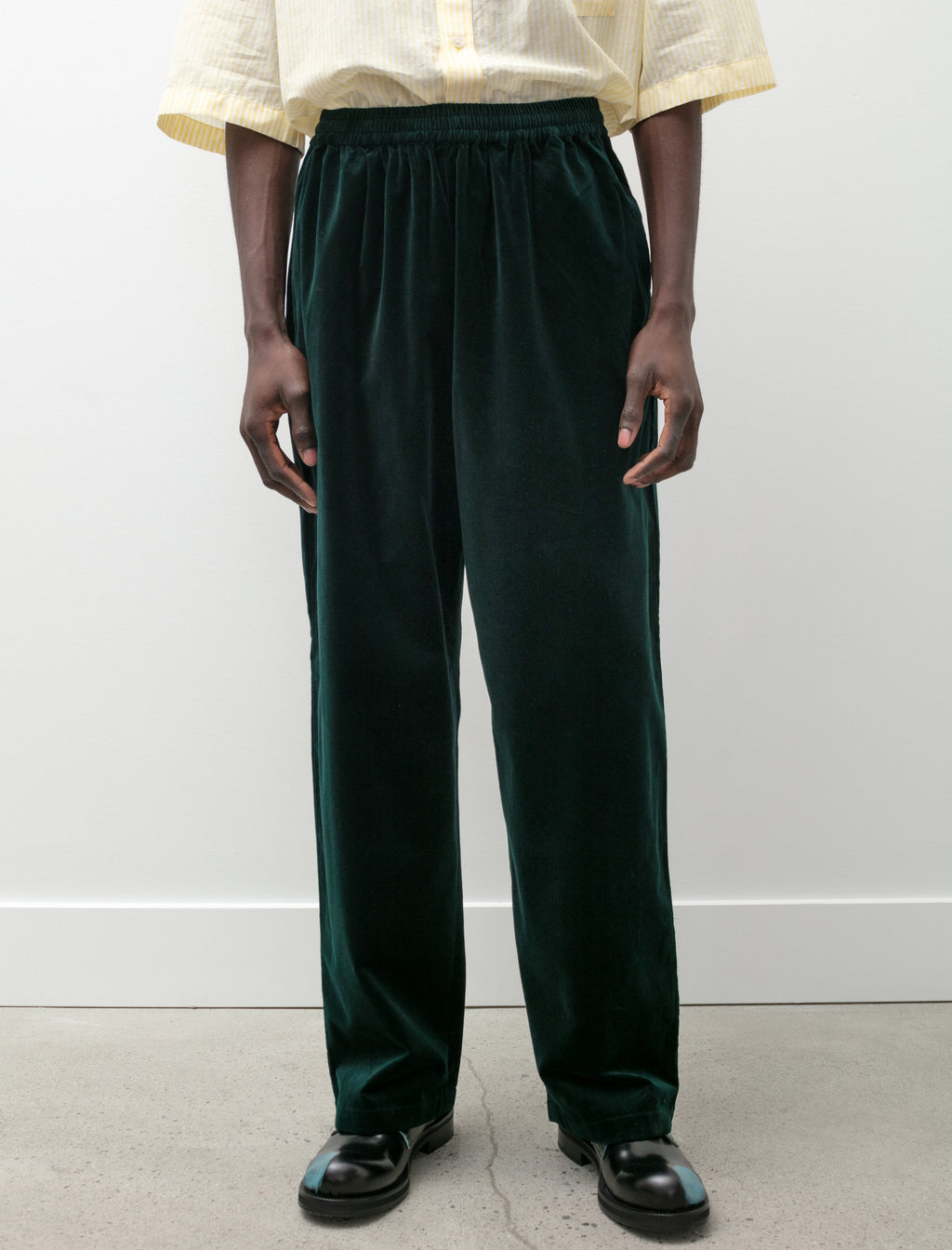 green velvet dress pants Canonbury Velvet Pants-Green Fir