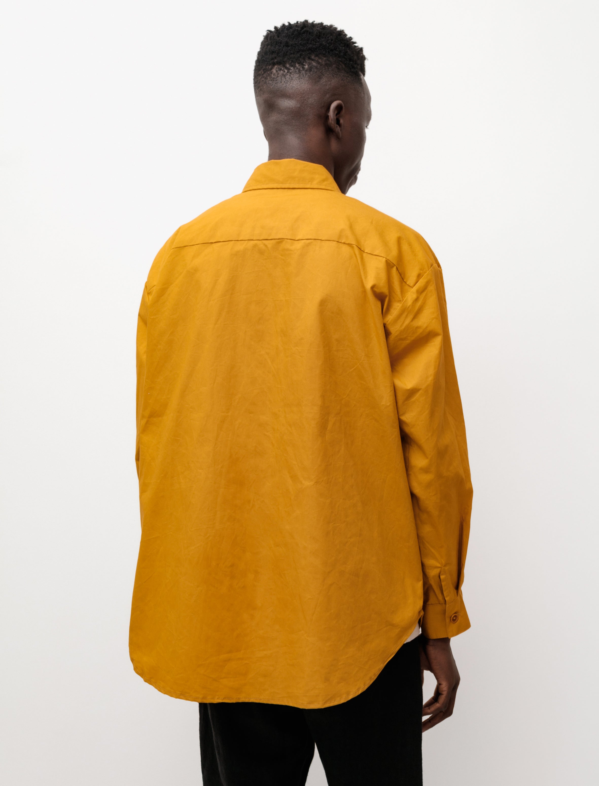 Evan Kinori Big Shirt British Waxed Cotton Yellow