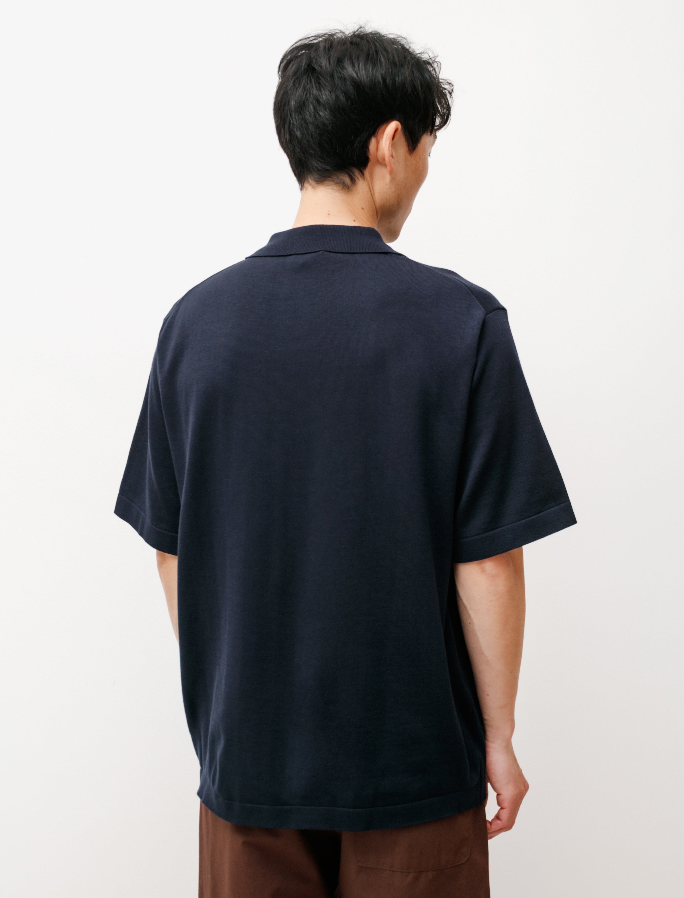 niuhans Organic Cotton Polo Sweater Navy