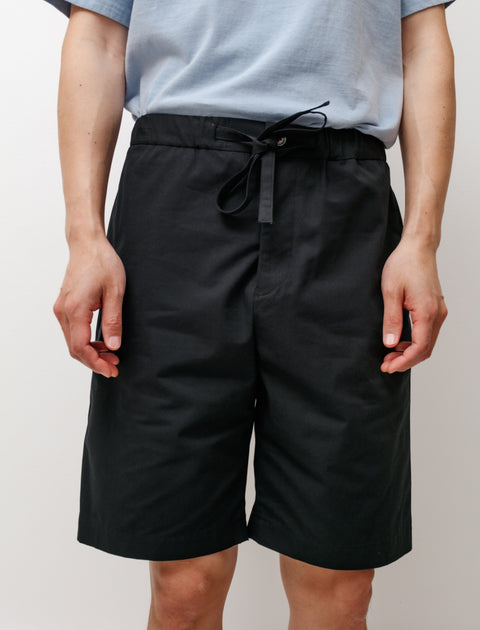 niuhans Organic Cotton Silk Nep Weather S/S Pyjama Shorts Black