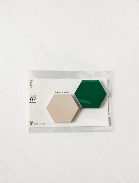 Geometric Sticky Notes Off White + Moss