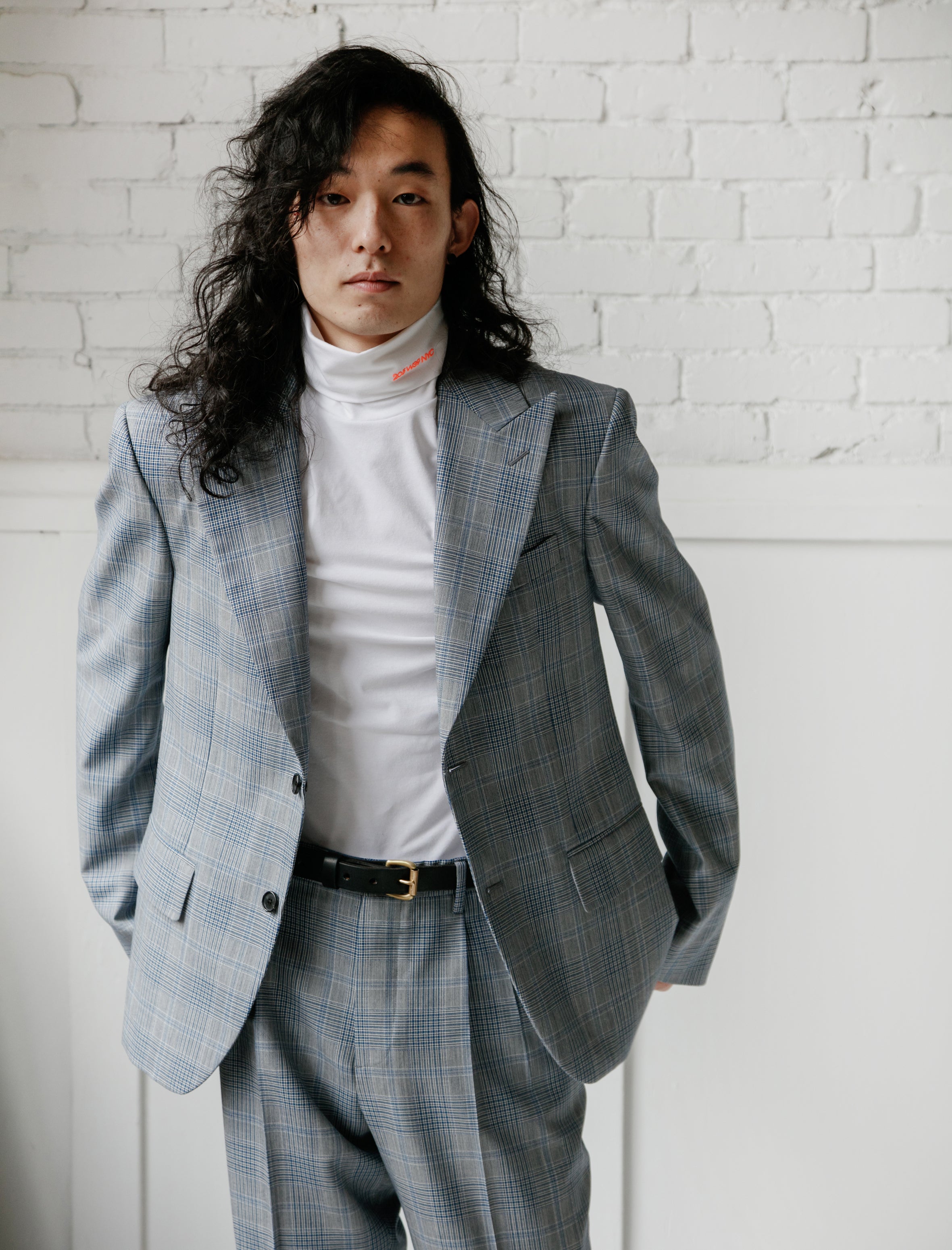Glen Plaid Plainweave Wool Jacket