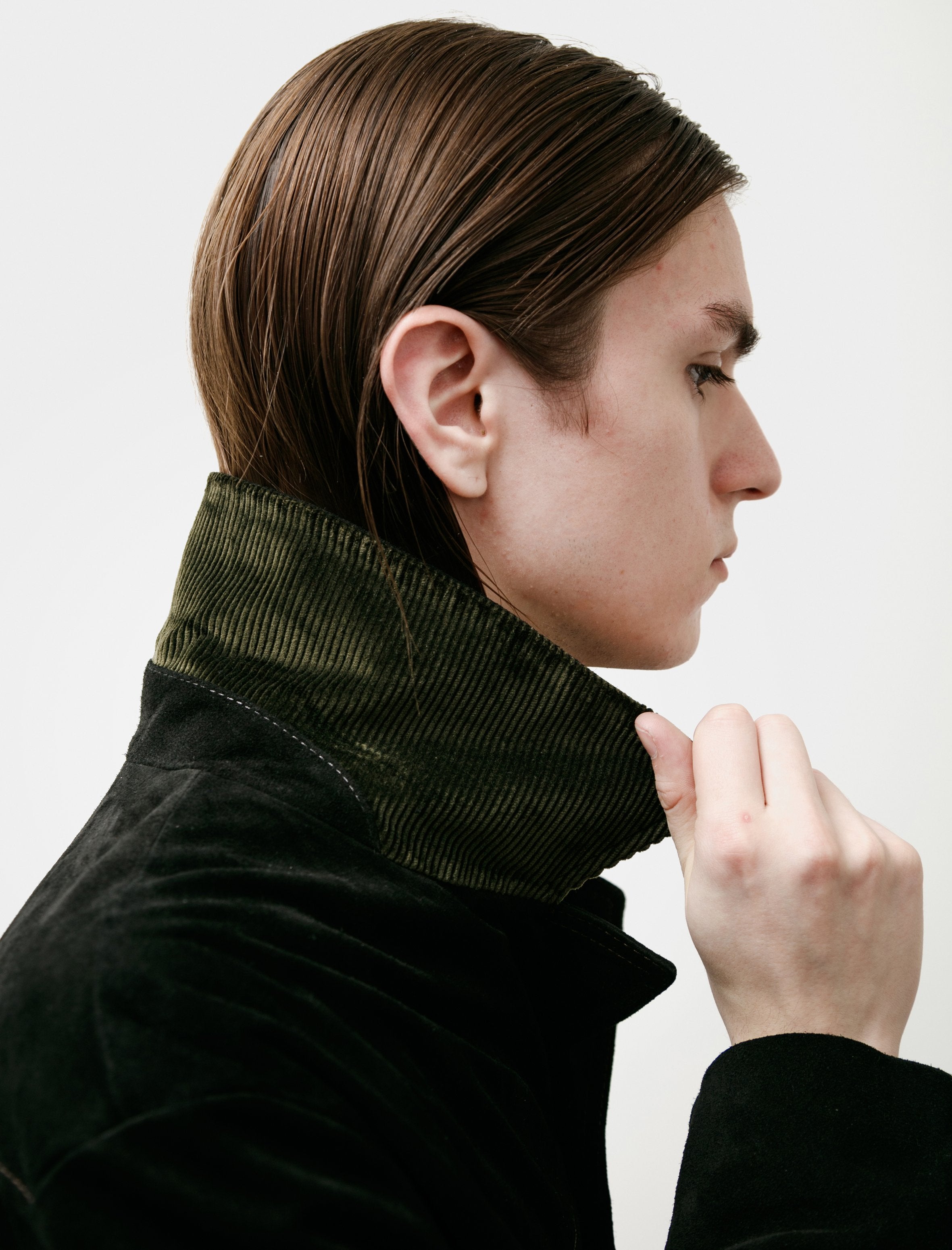 Acne Studios Loper Suede Car Coat Black