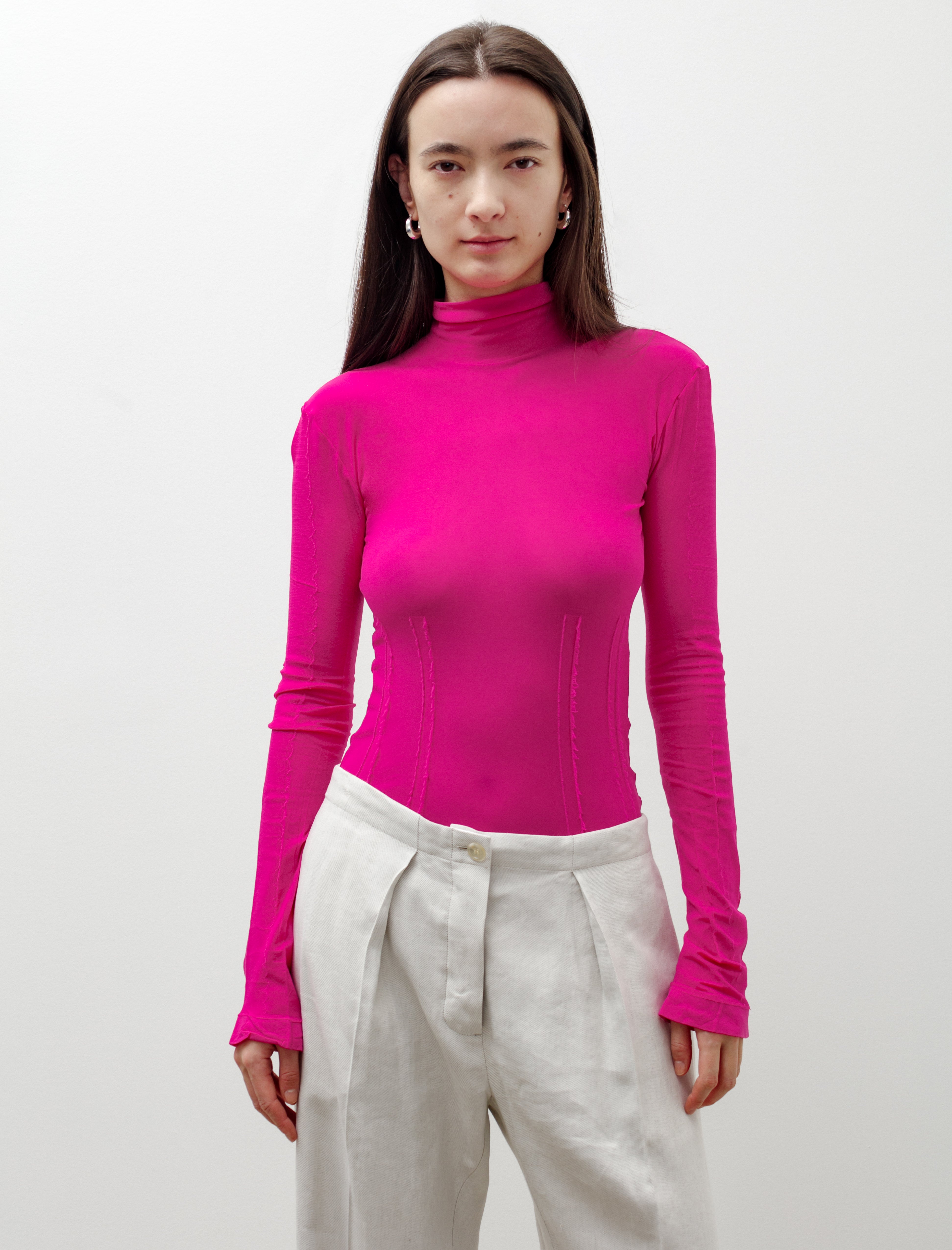 Acne Studios Highneck Seamless Top Fuchsia