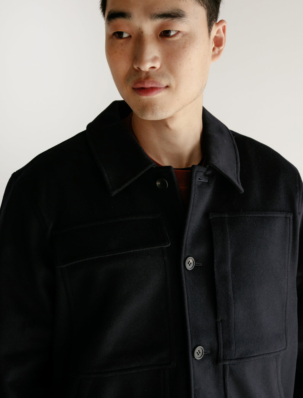 Childs Booth Jacket Melton Wool Navy – Neighbour
