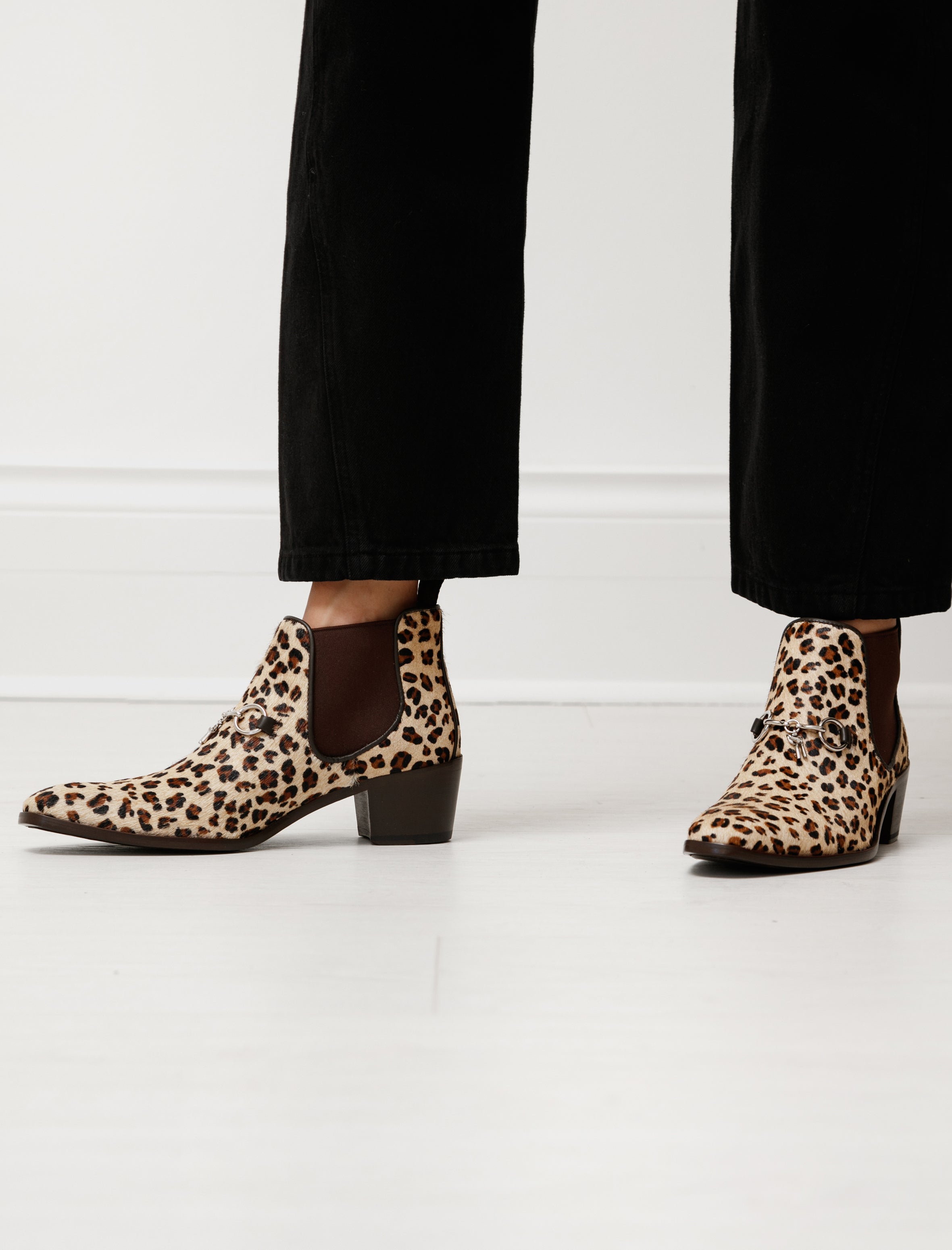 Needles Leopard Pony Hair Chelsea Bit Boot