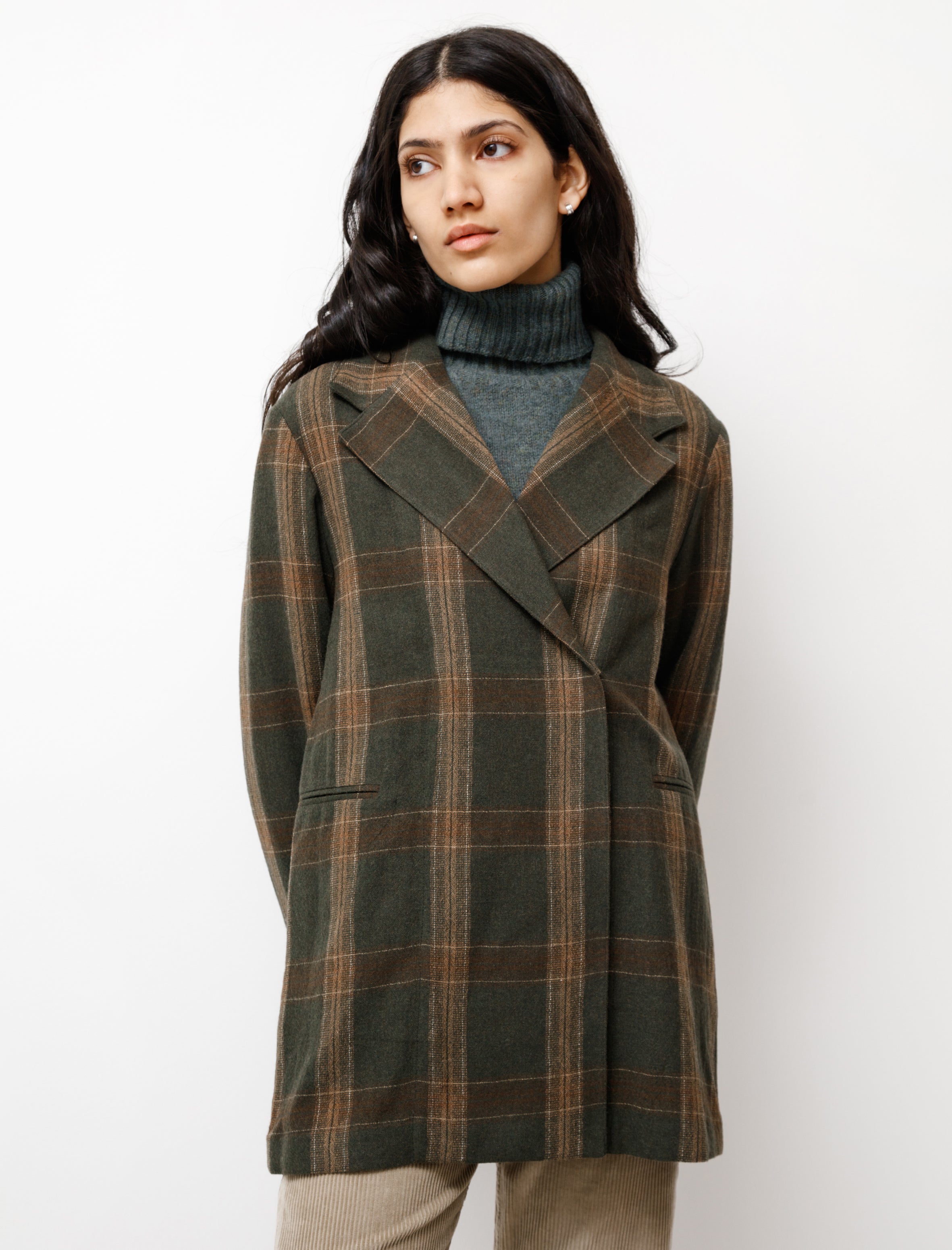 Our Legacy Overlap Blazer Green Columbia Check