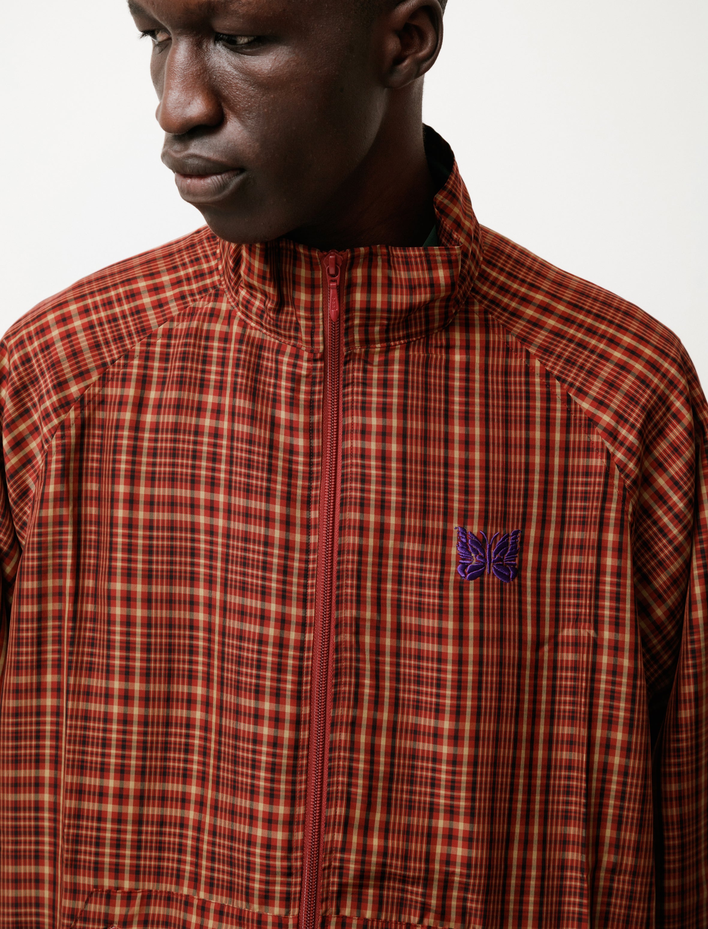 Needles Jog Jacket Cupra Plaid Red