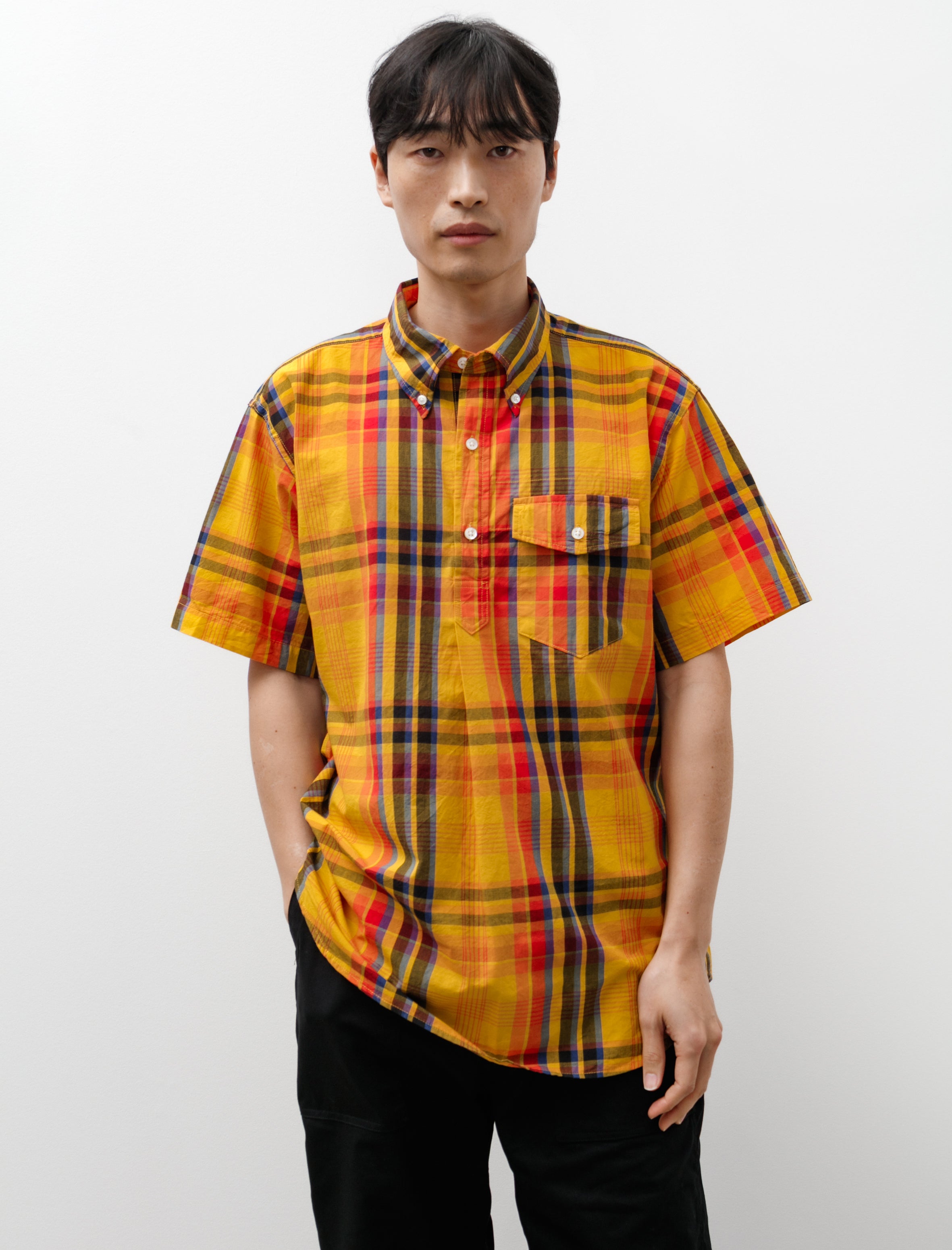 Engineered Garments Popover BD Shirt Gold Plaid