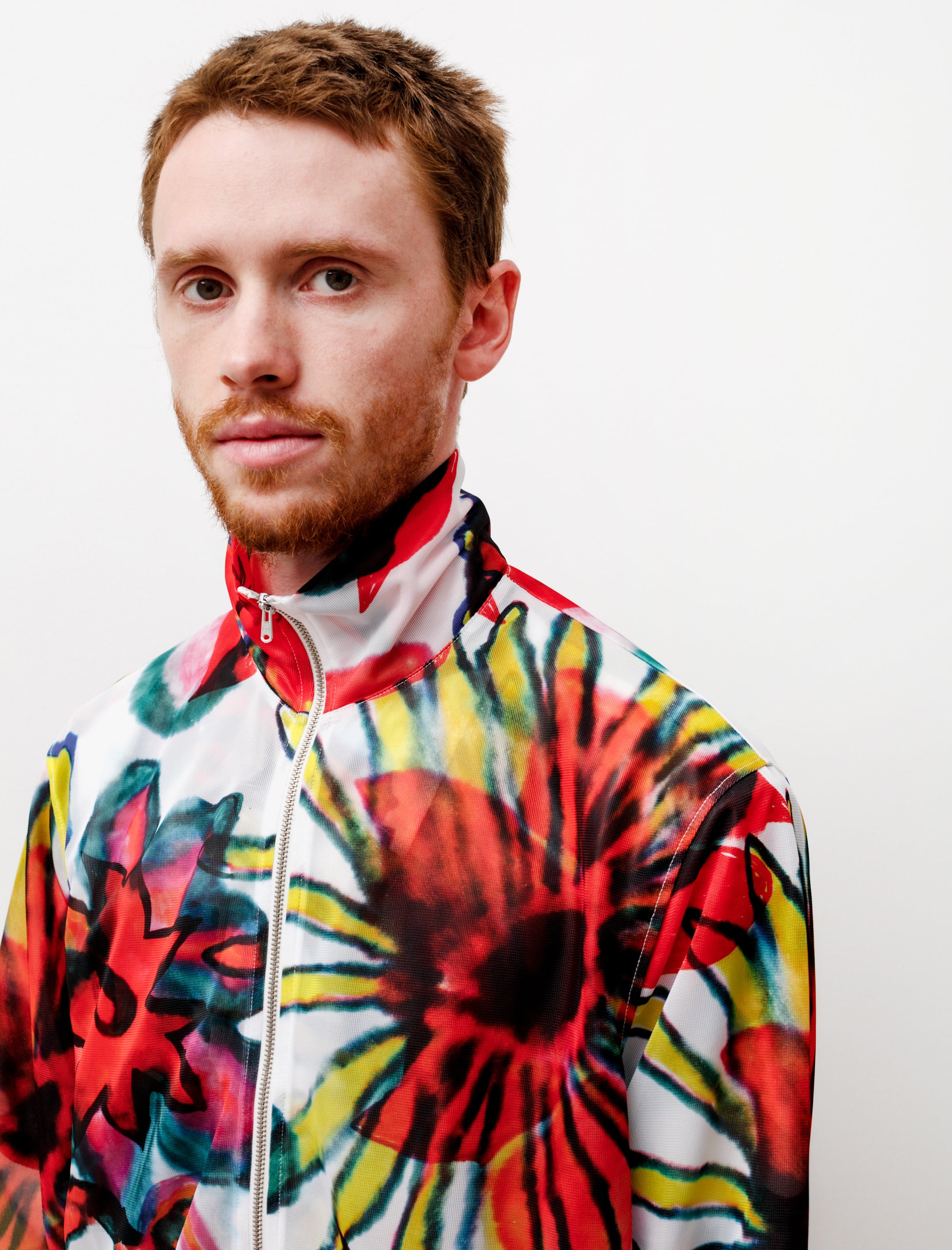 Our Legacy Shrunken Fullzip Polo Melting Flowers Print