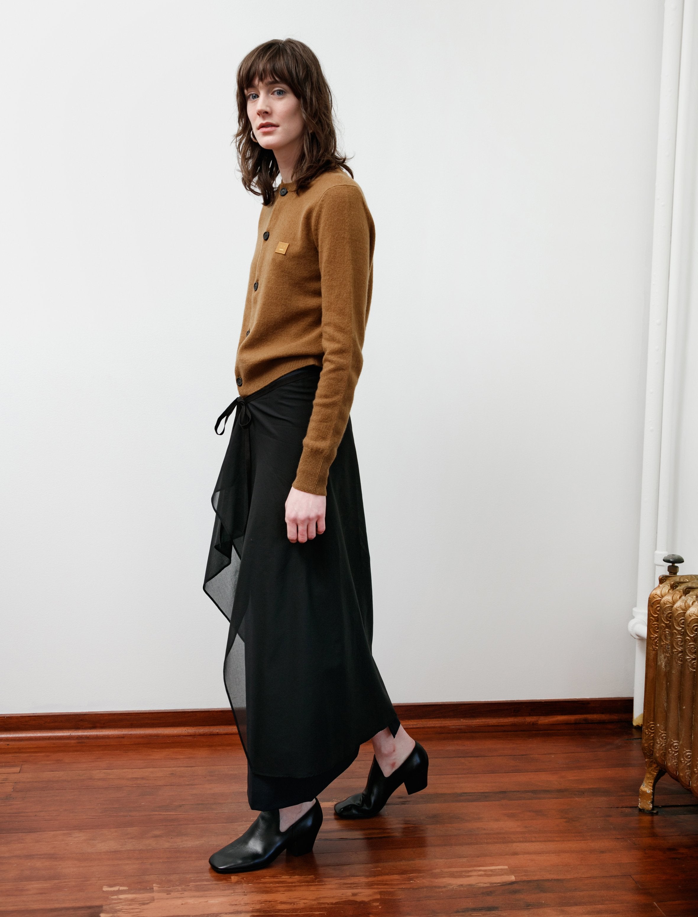 Y's by Yohji Yamamoto Double Layer Float Skirt Black