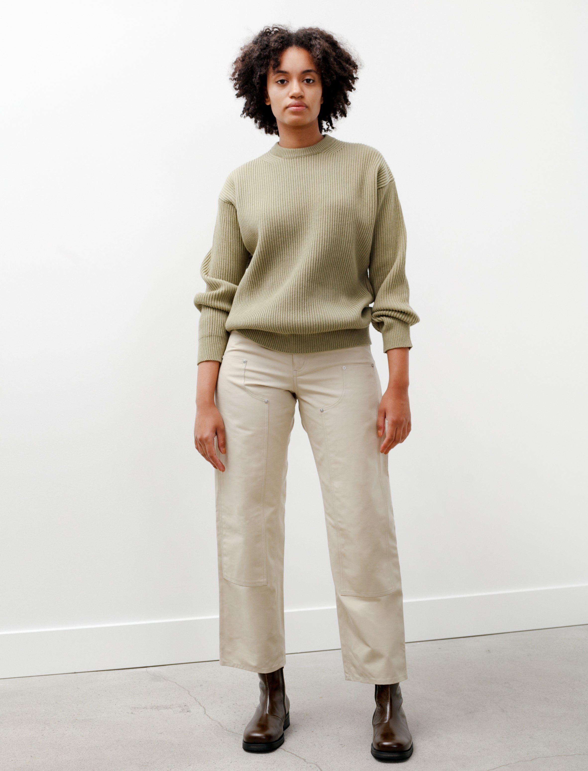 Auralee Cotton Oiled Canvas Pants Light Beige