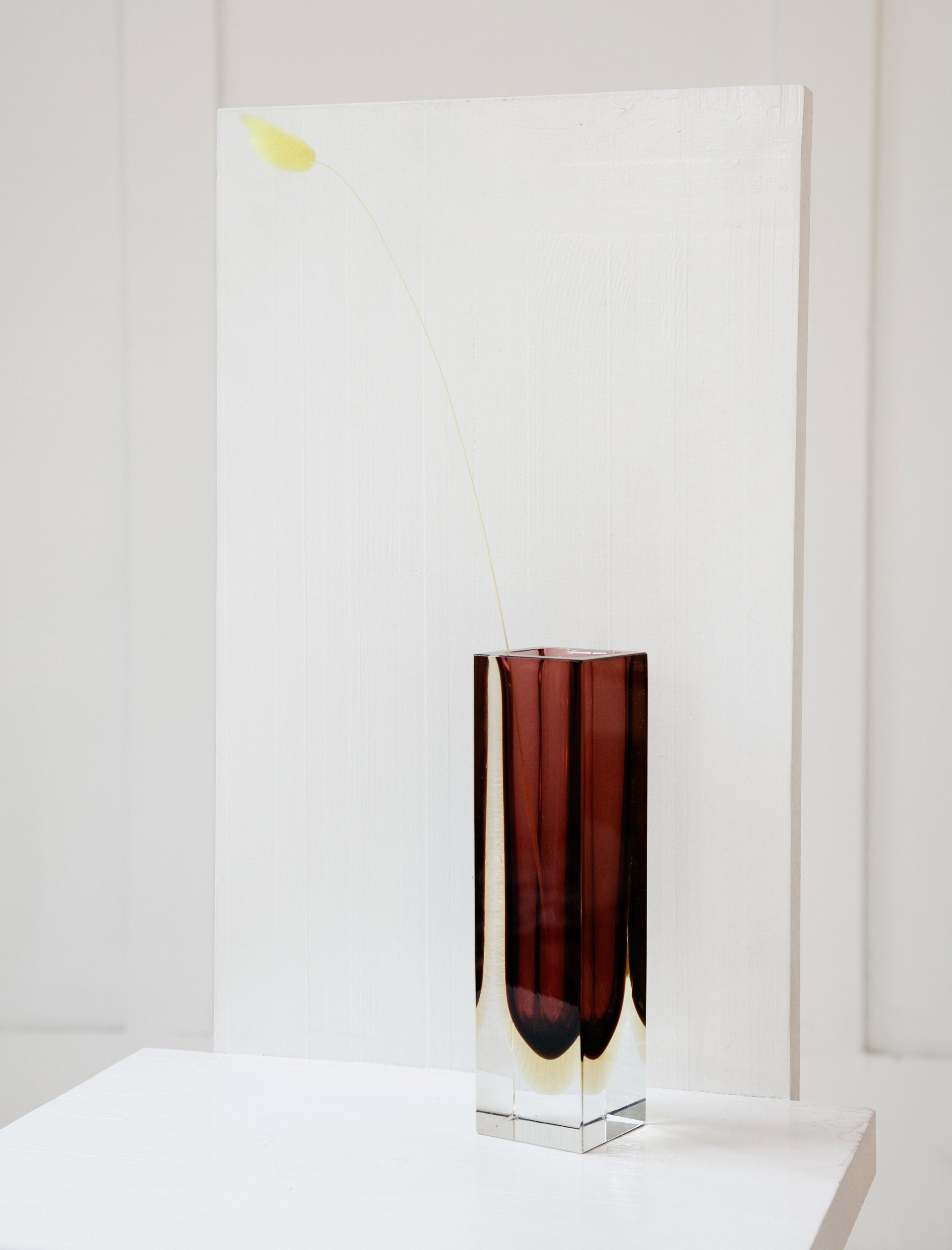 Found by Neighbour Seguso Cut Block Vase Mulberry + Lemon