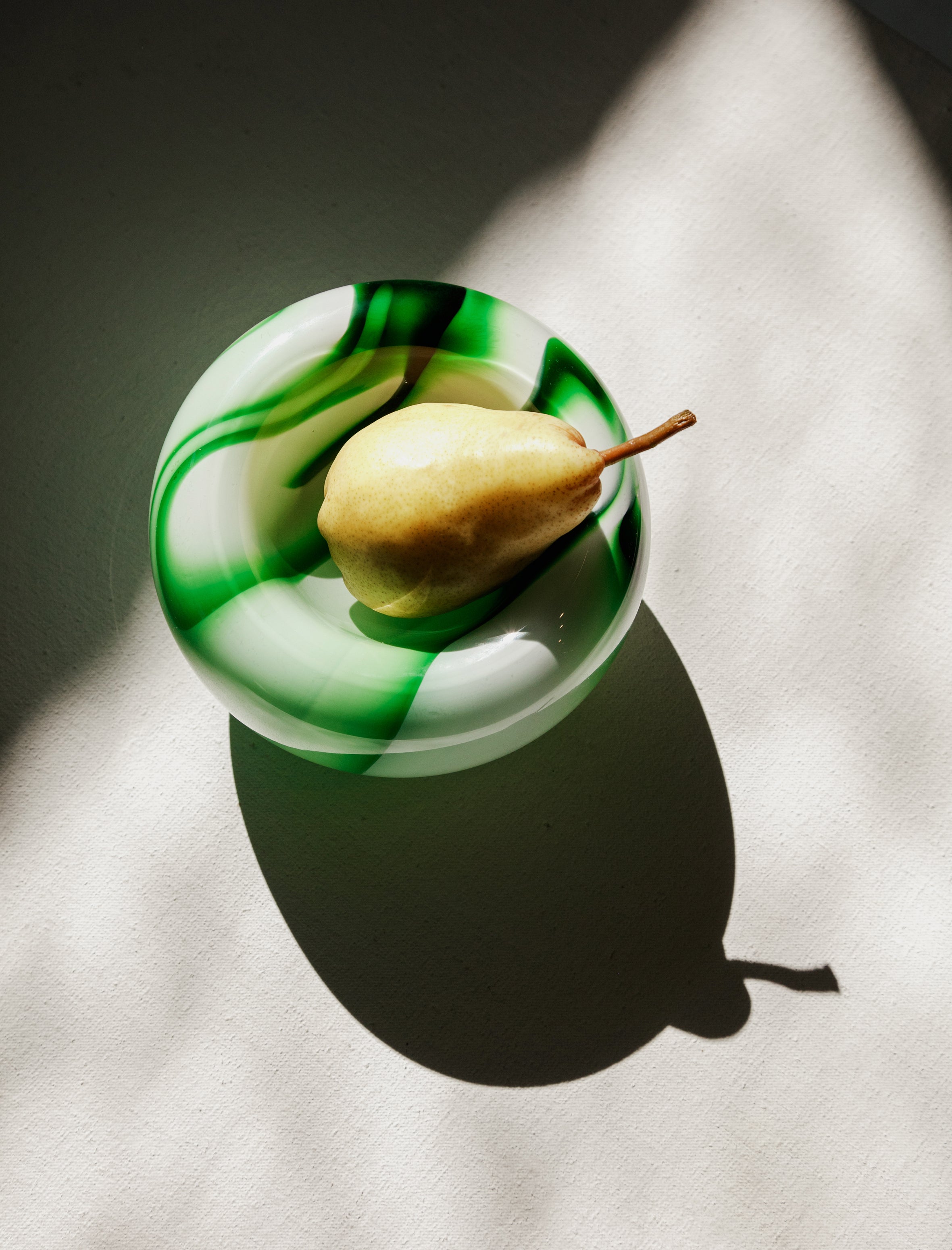 Found by Neighbour Murano Bowl Green + White Marble