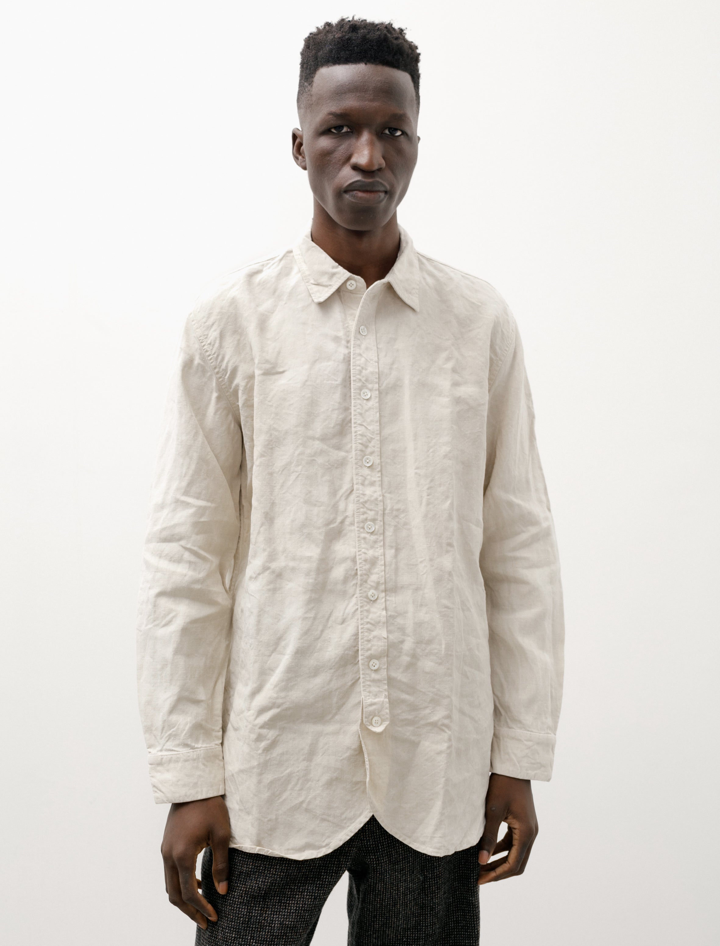 Oliver Church Scalloped Shirt Antique Linen