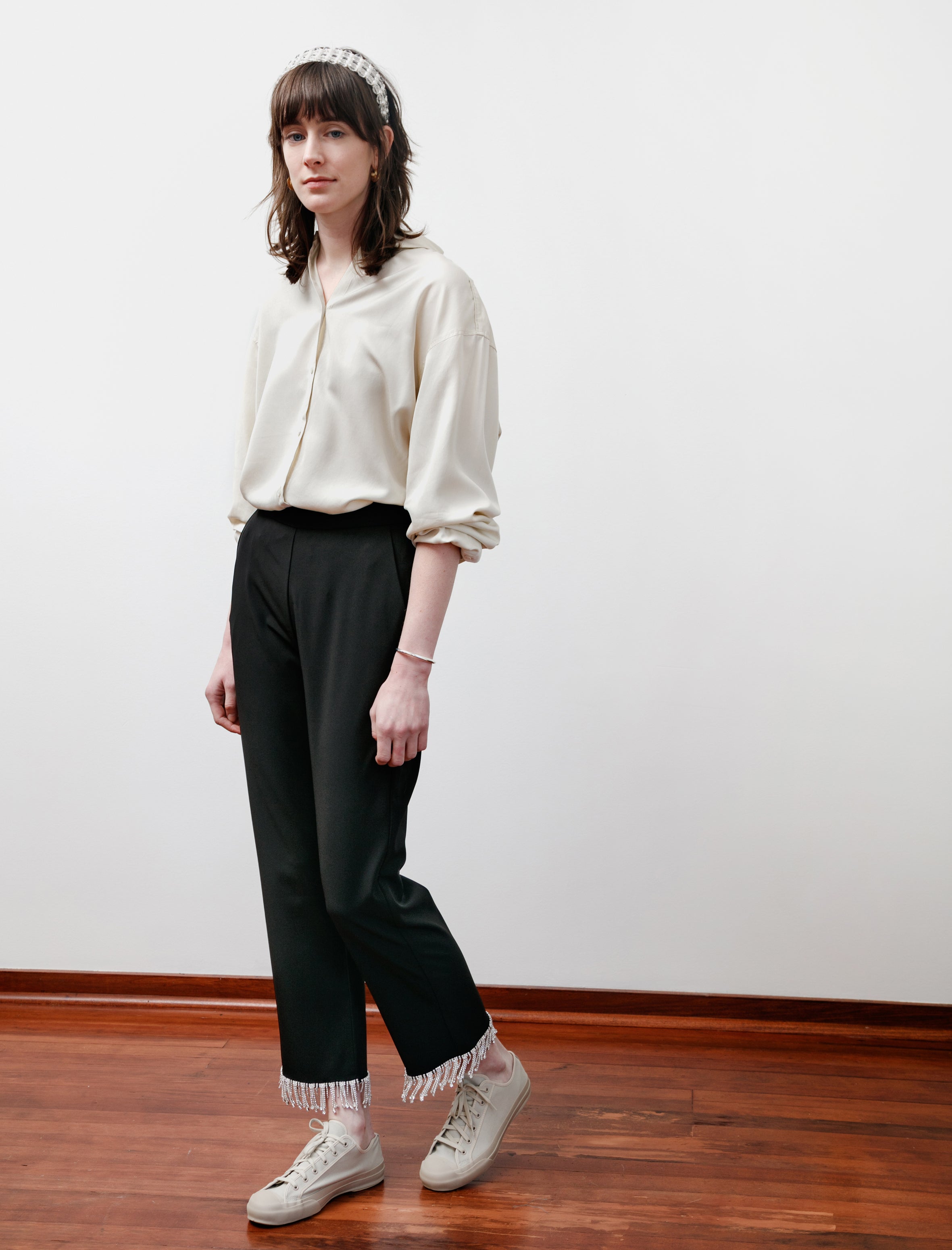 Shrimps Hank Crystal Hem Trousers Black