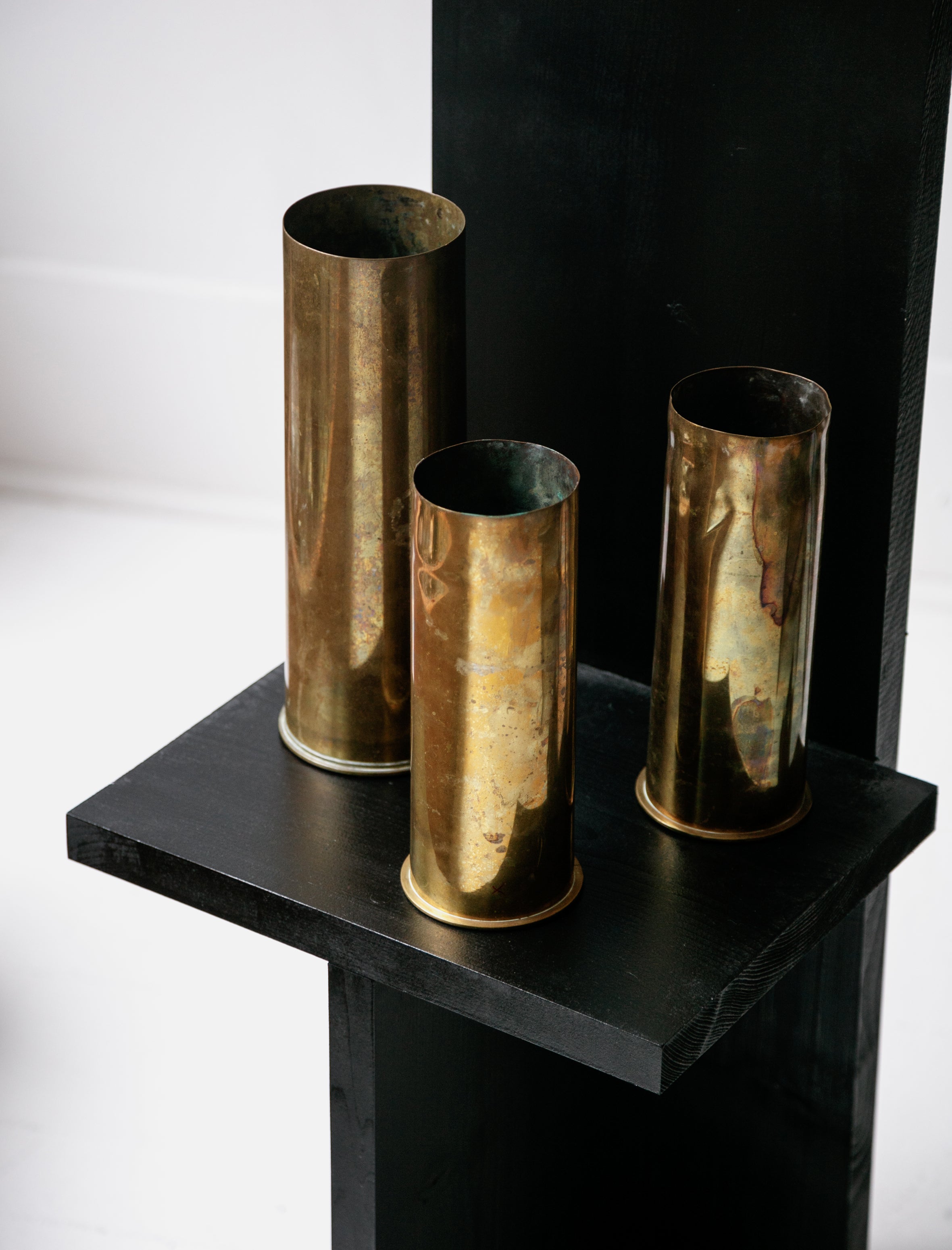 Found by Neighbour Heavy Brass Patina Vase Small