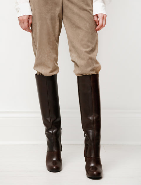 Lemaire High Boots Midnight Brown