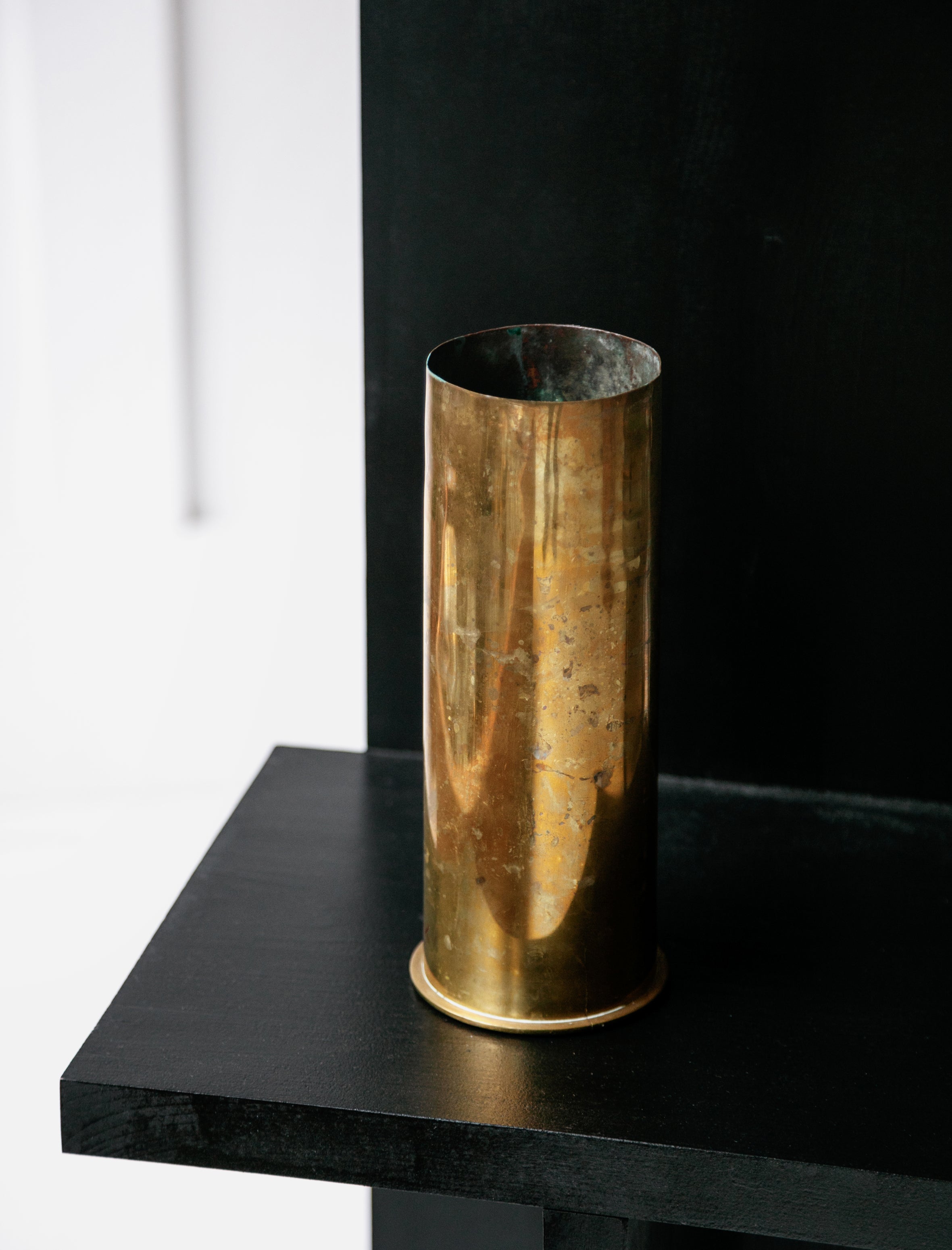 Found by Neighbour Heavy Brass Patina Vase Small