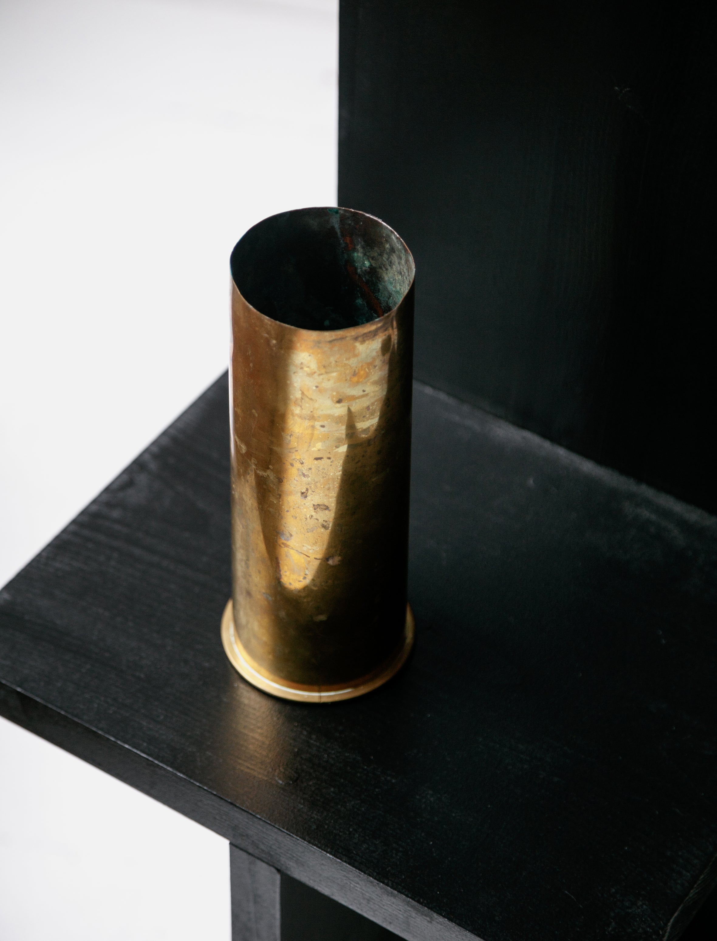 Found by Neighbour Heavy Brass Patina Vase Small