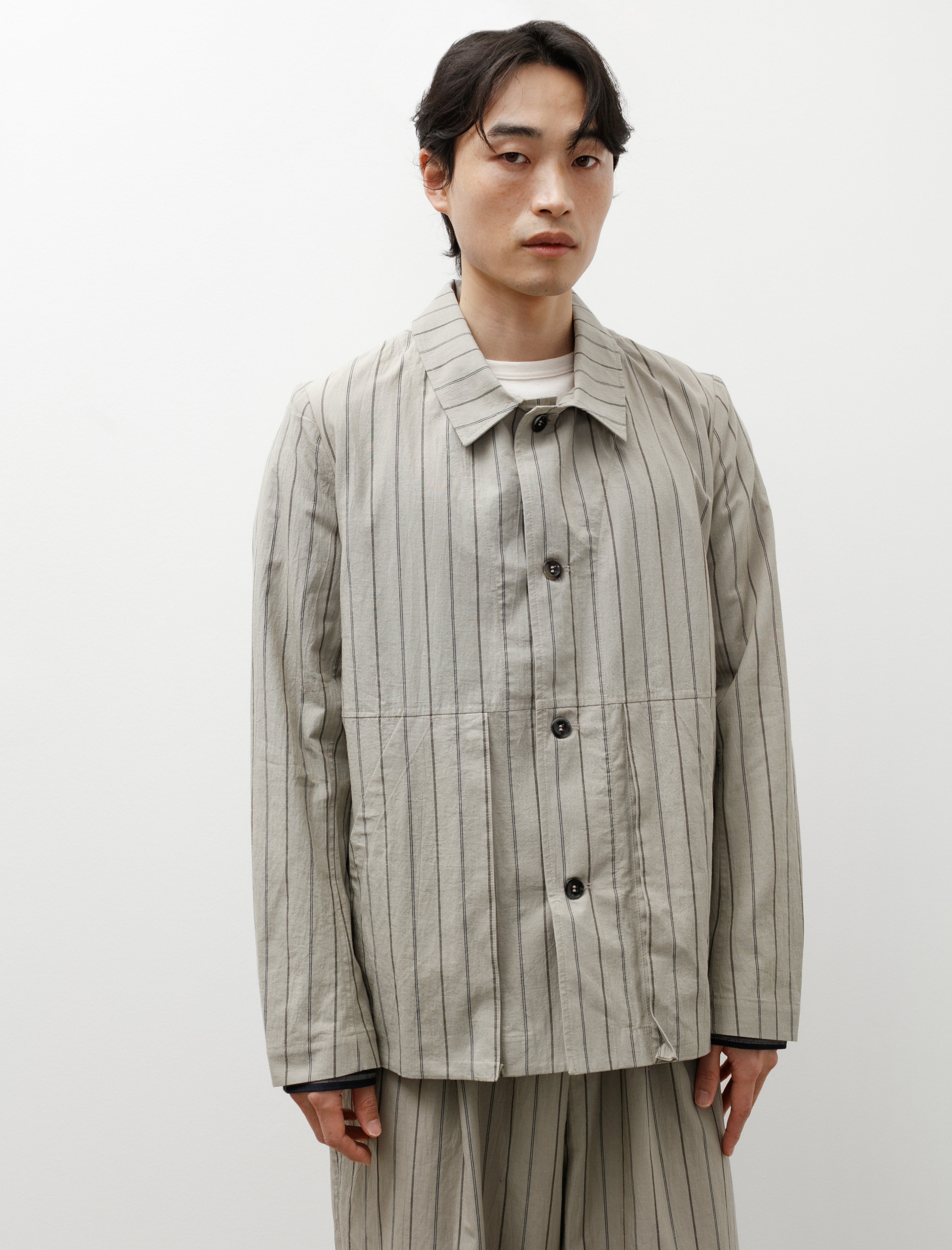 Frank Leder Jacket Striped Chalk