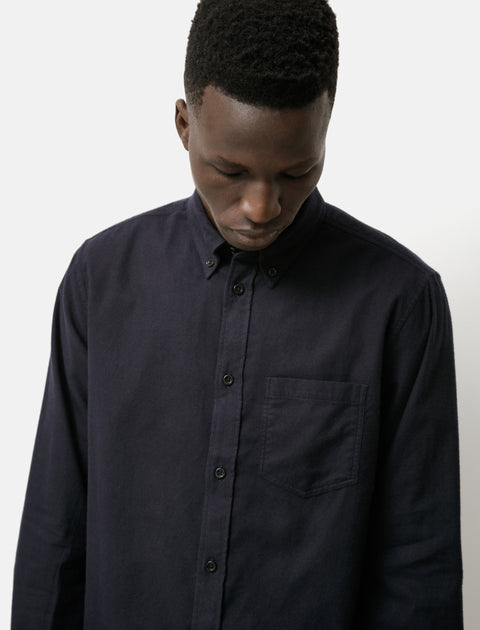 Norse Projects Anton Bushed Flannel Dark Navy