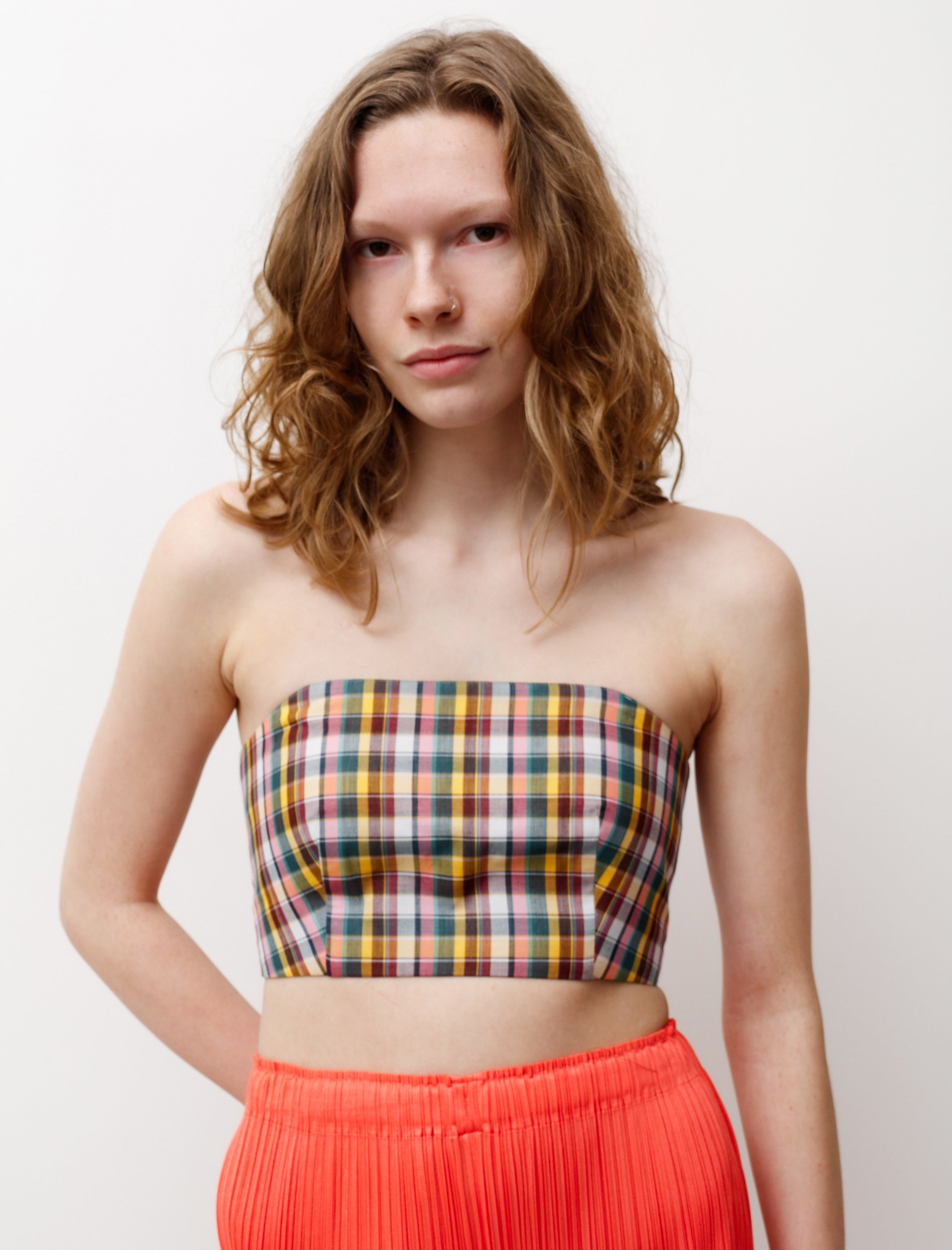 Auralee Giza Light Weight Double Cloth Bandeau Mix Madras