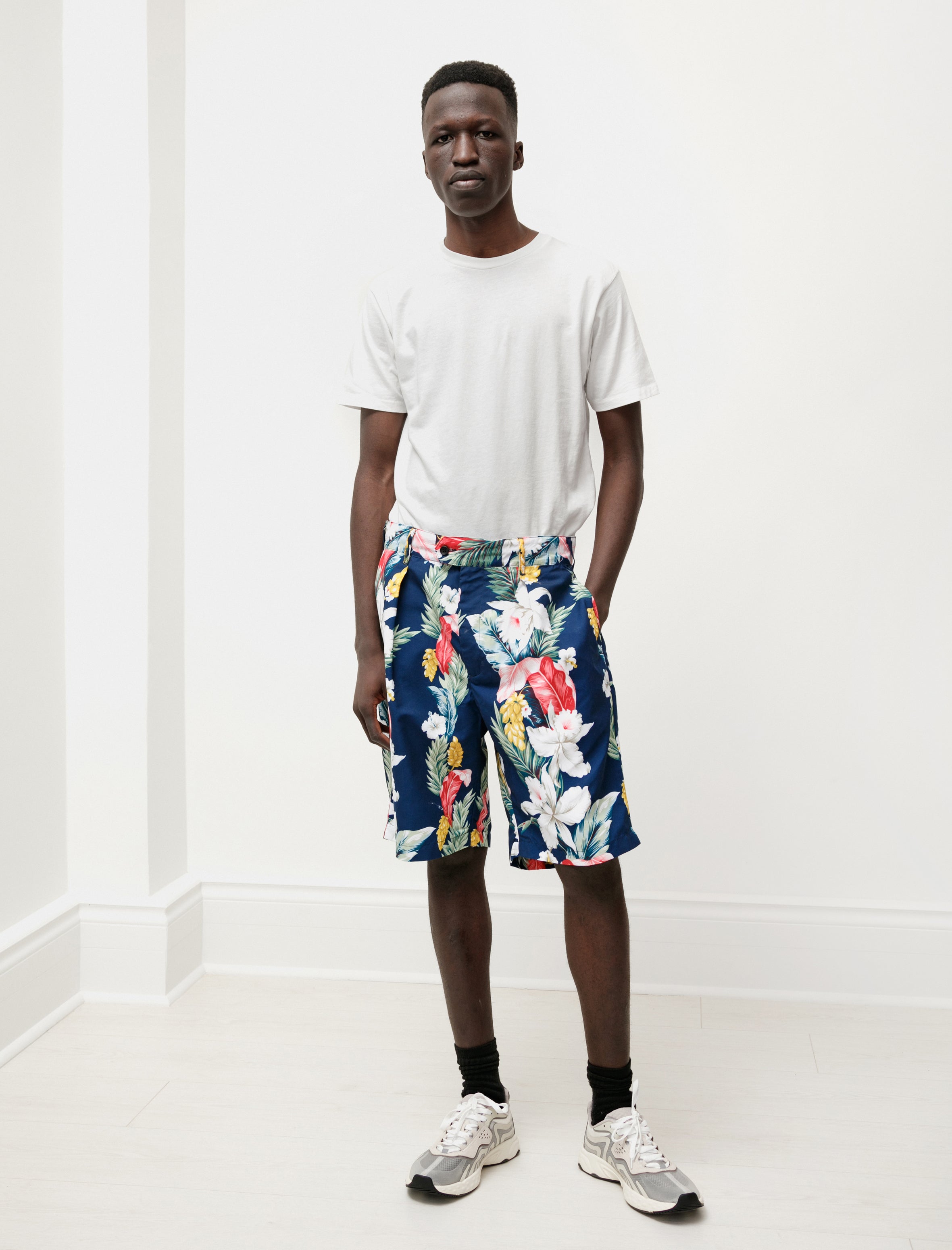 Engineered Garments Sunset Short Navy Hawaiian Floral