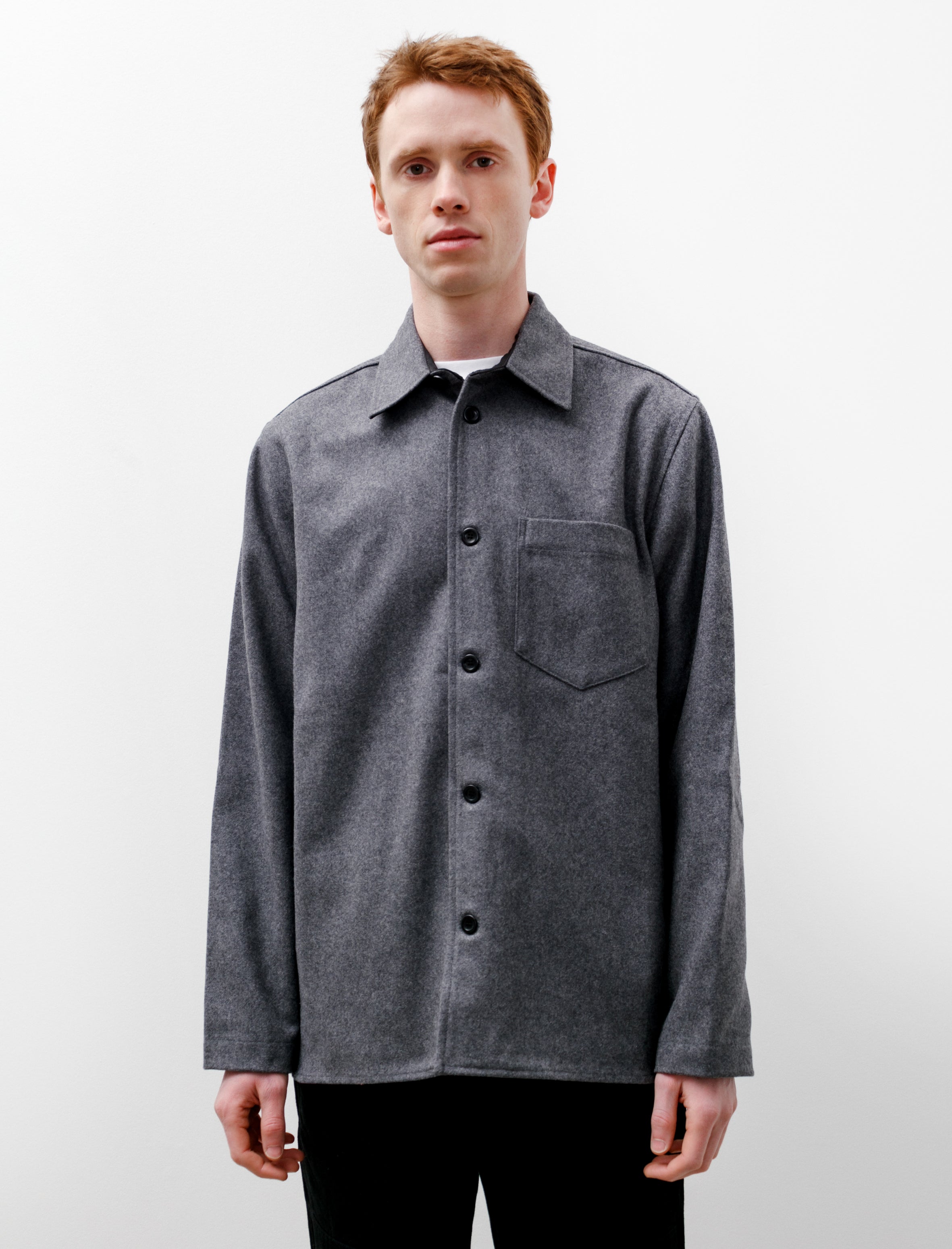 Norse Projects Ulrik Wool Shirt Grey Melange